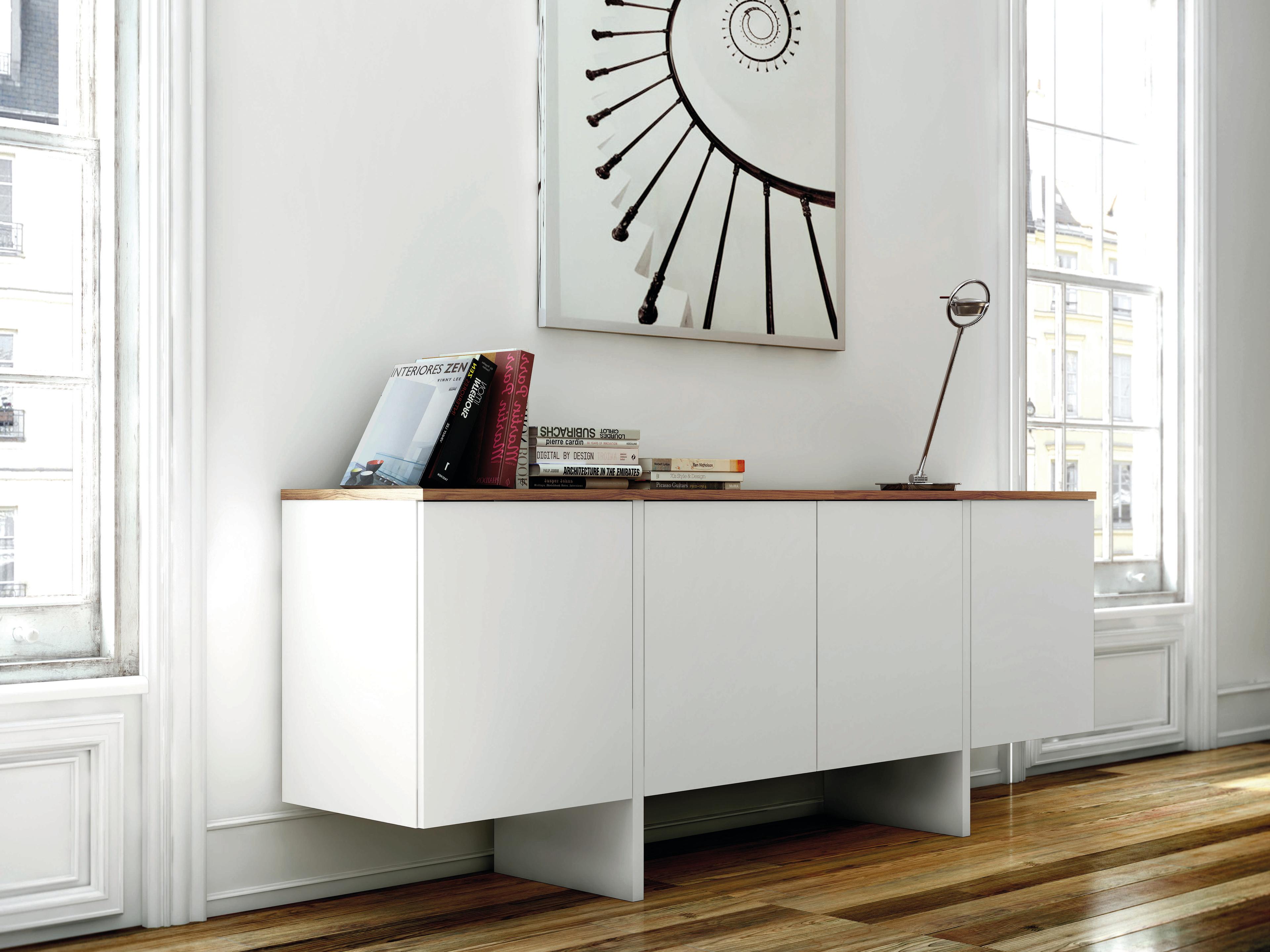 TemaHome Edge 79" Pure White Walnut Sideboard