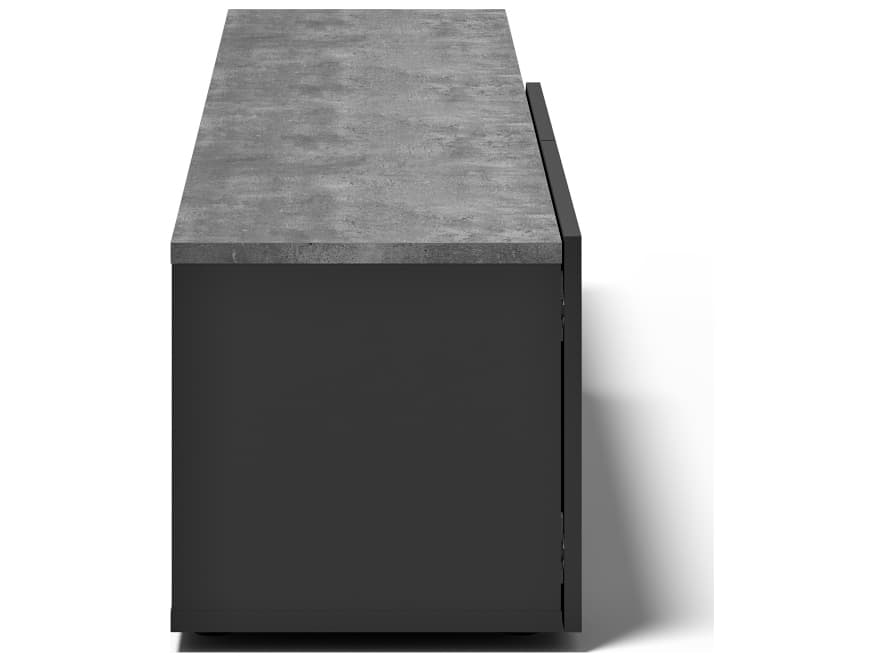 TemaHome Verone 70" Concrete Look & Pure Black Media Console