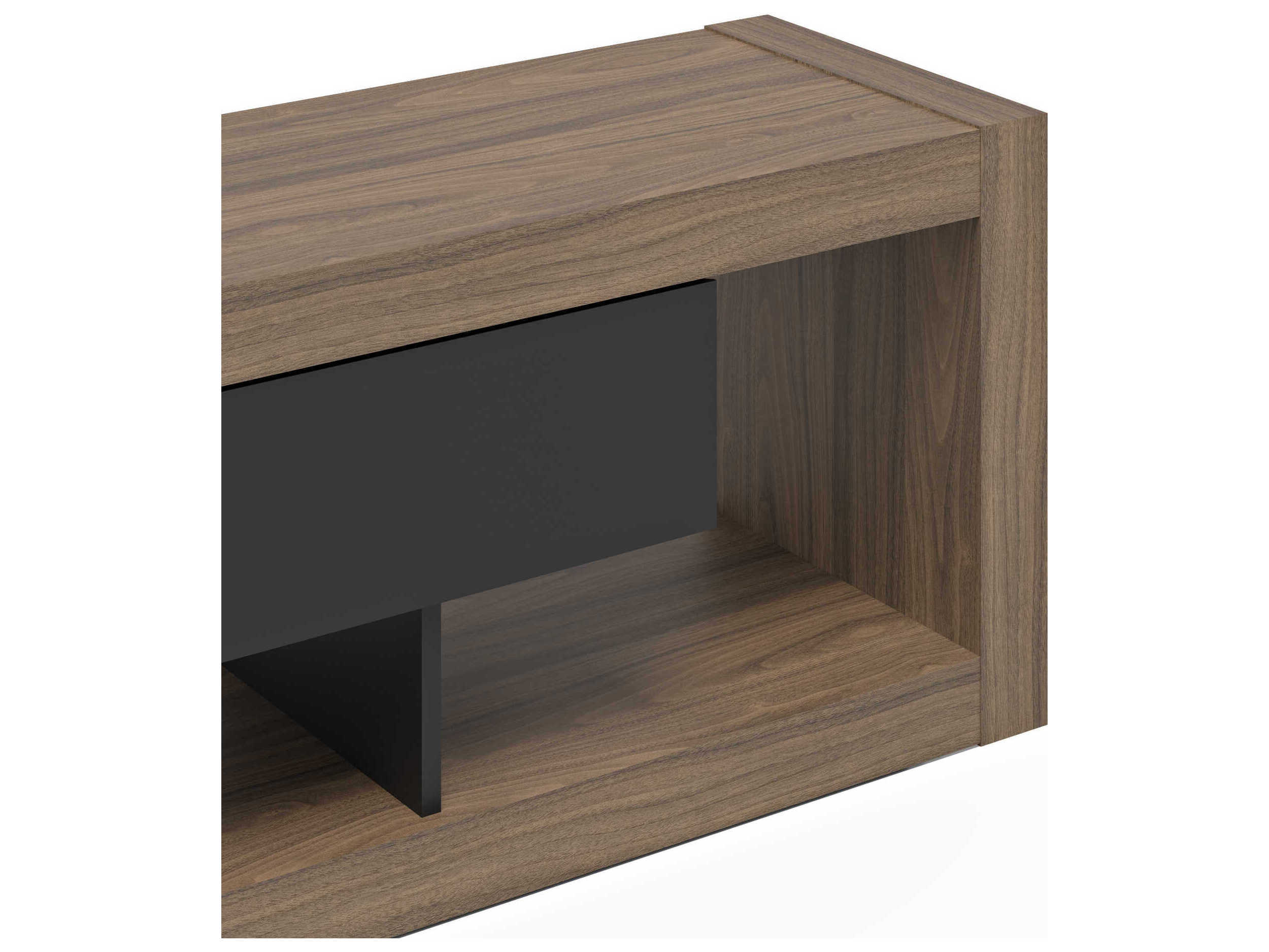 TemaHome Nara 68" Melamine Walnut & Pure Black Media Console