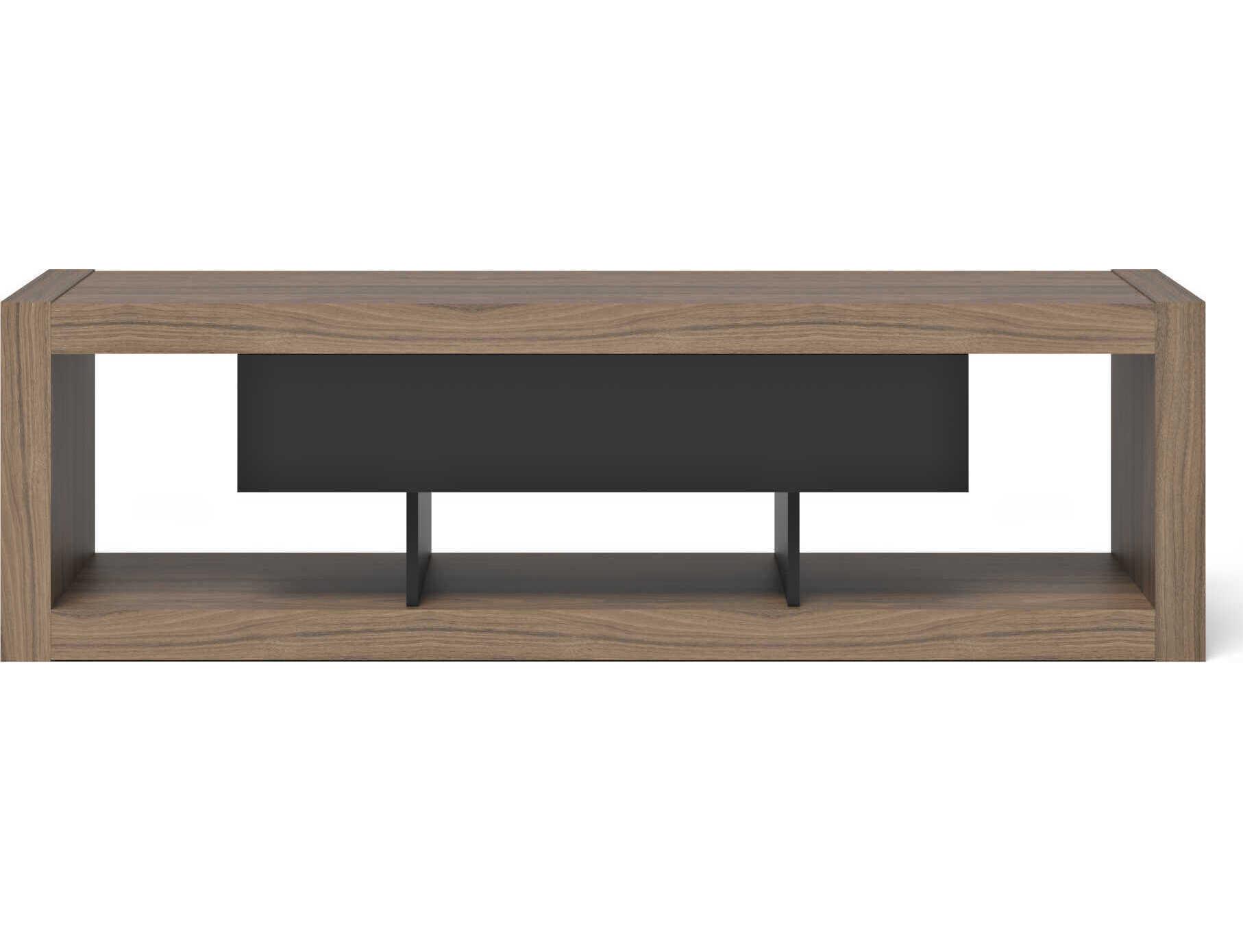 TemaHome Nara 68" Melamine Walnut & Pure Black Media Console