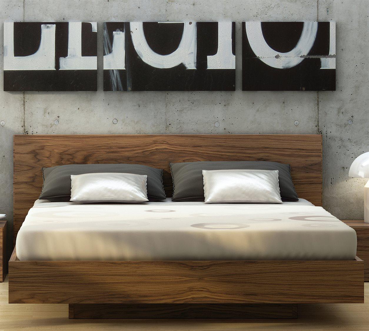 TemaHome Float Walnut Brown Wood King Platform Bed