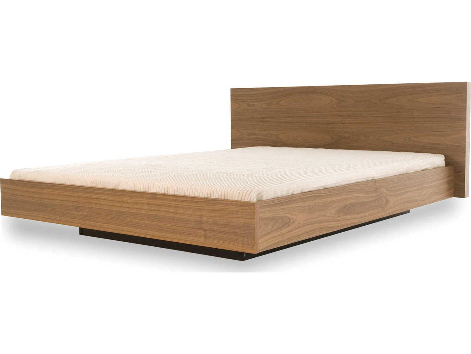 TemaHome Float Walnut Brown Wood King Platform Bed
