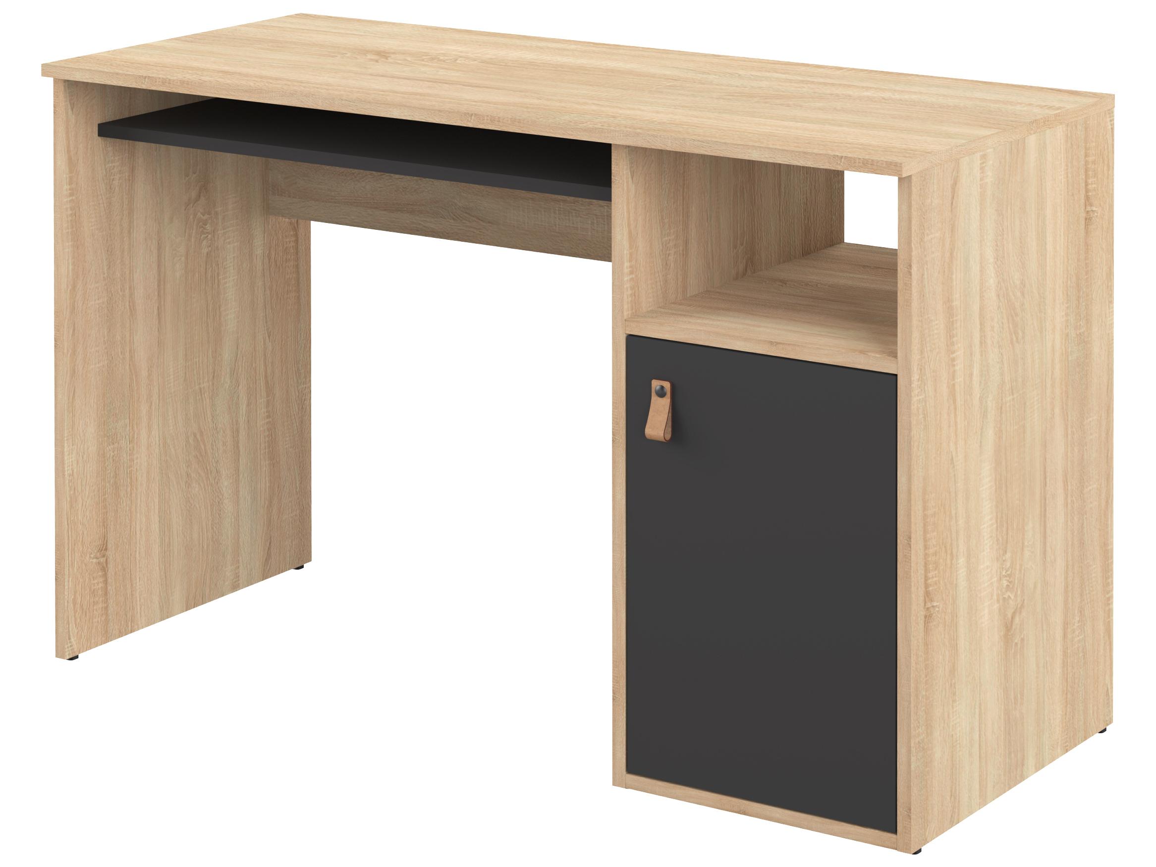 TemaHome Oxford Black Oak Wood Computer Desk