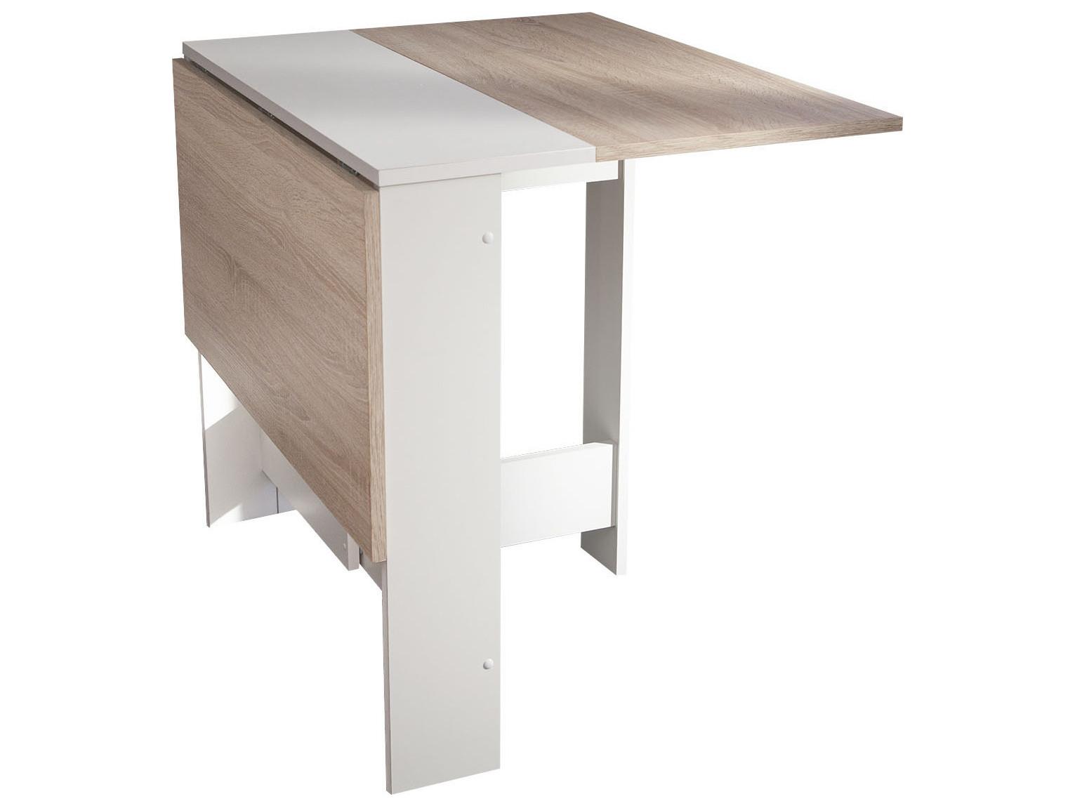 TemaHome Papillon Rectangular Wood White Natural Oak Color Dining Table