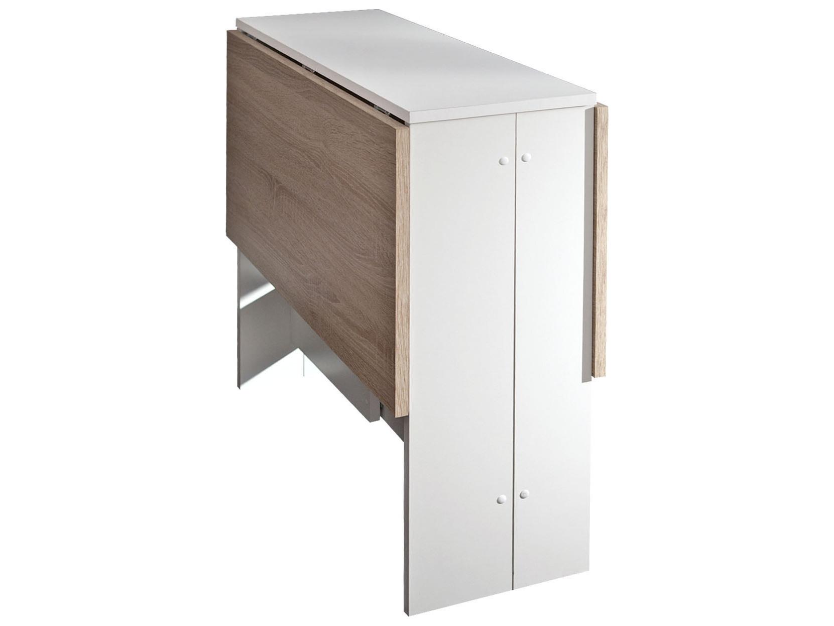 TemaHome Papillon Rectangular Wood White Natural Oak Color Dining Table