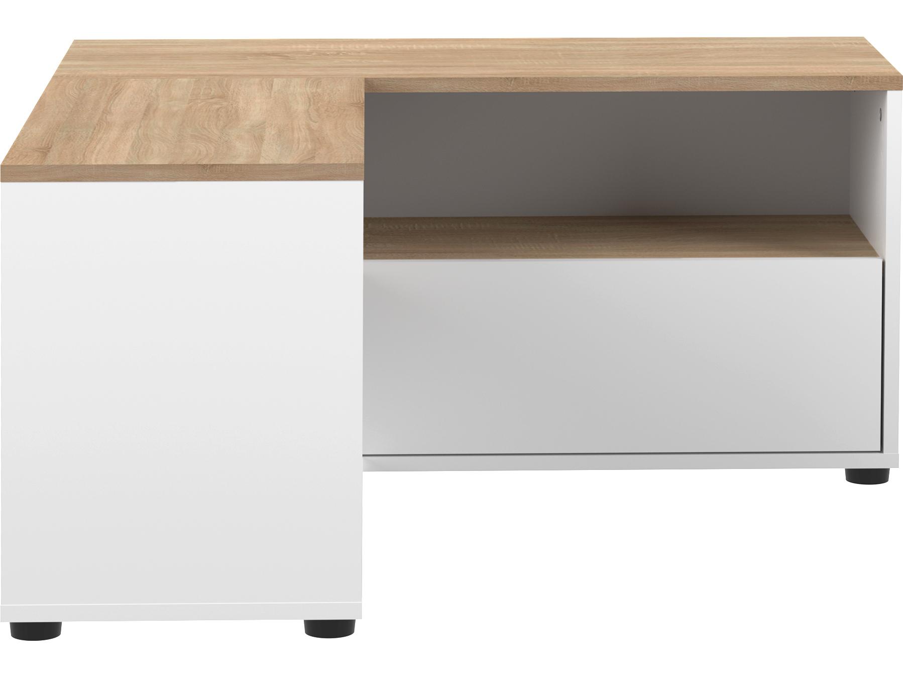 TemaHome Angle 35" Oak Wood White Natural Color Media Console