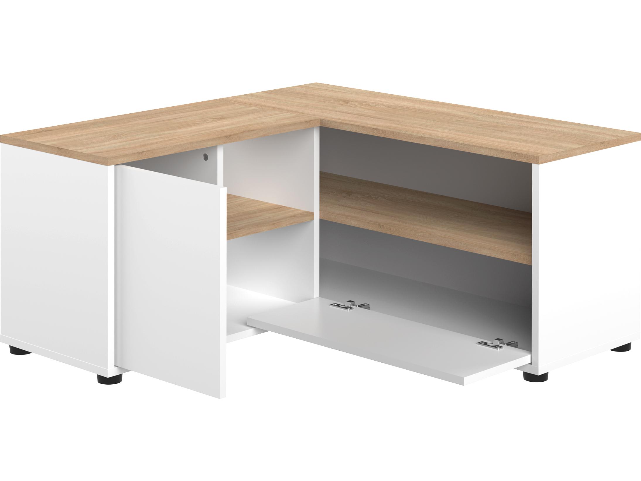 TemaHome Angle 35" Oak Wood White Natural Color Media Console