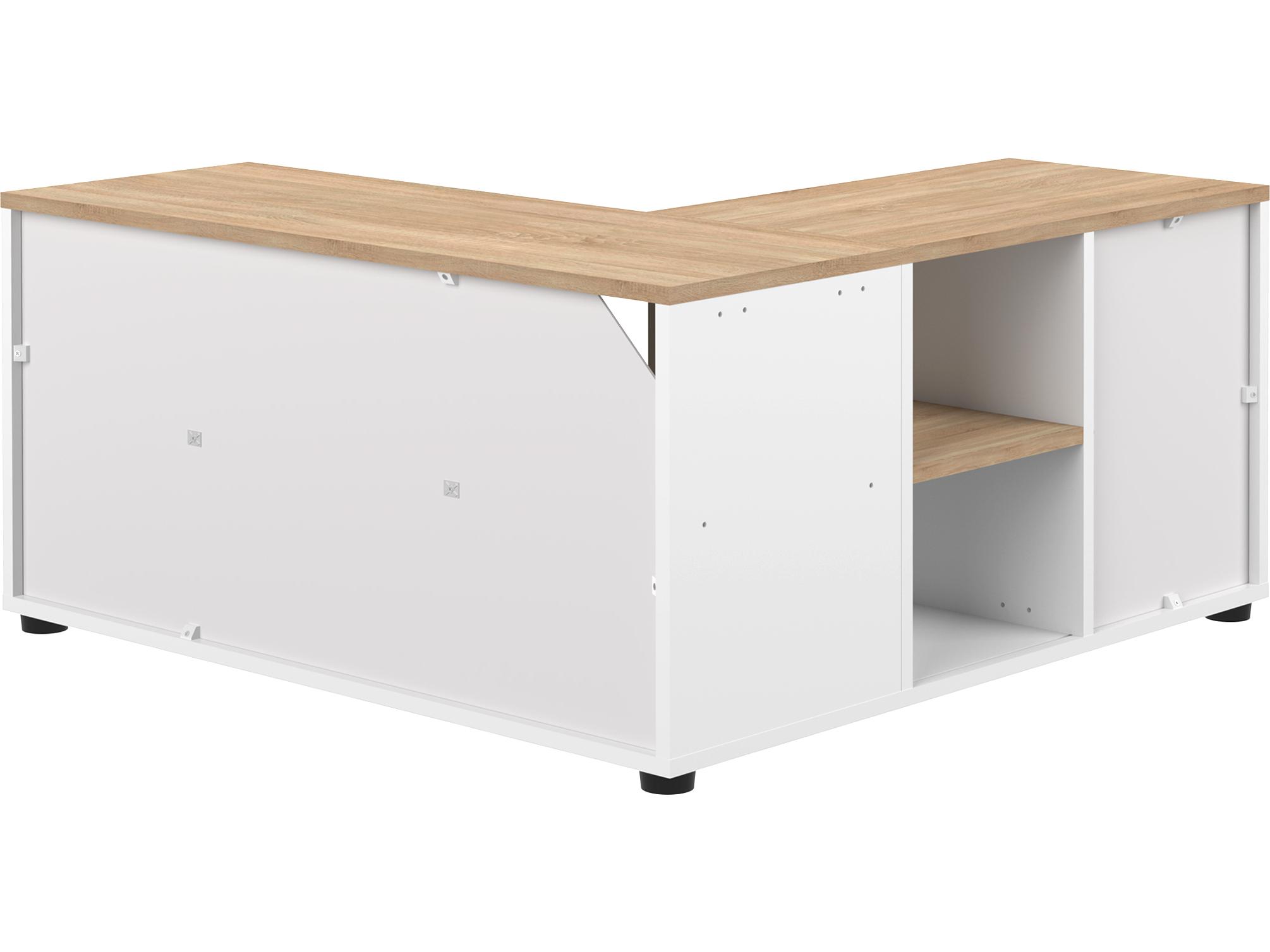 TemaHome Angle 35" Oak Wood White Natural Color Media Console