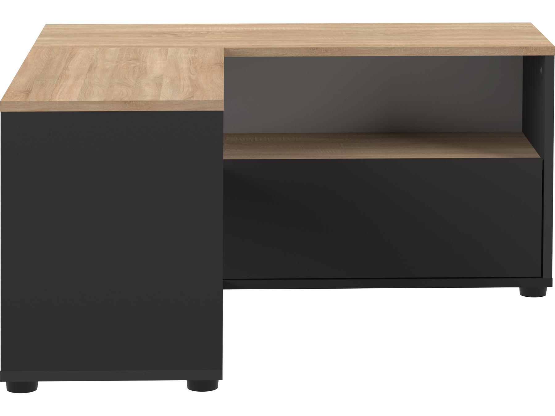 TemaHome Angle 35" Oak Wood Black Natural Color Media Console