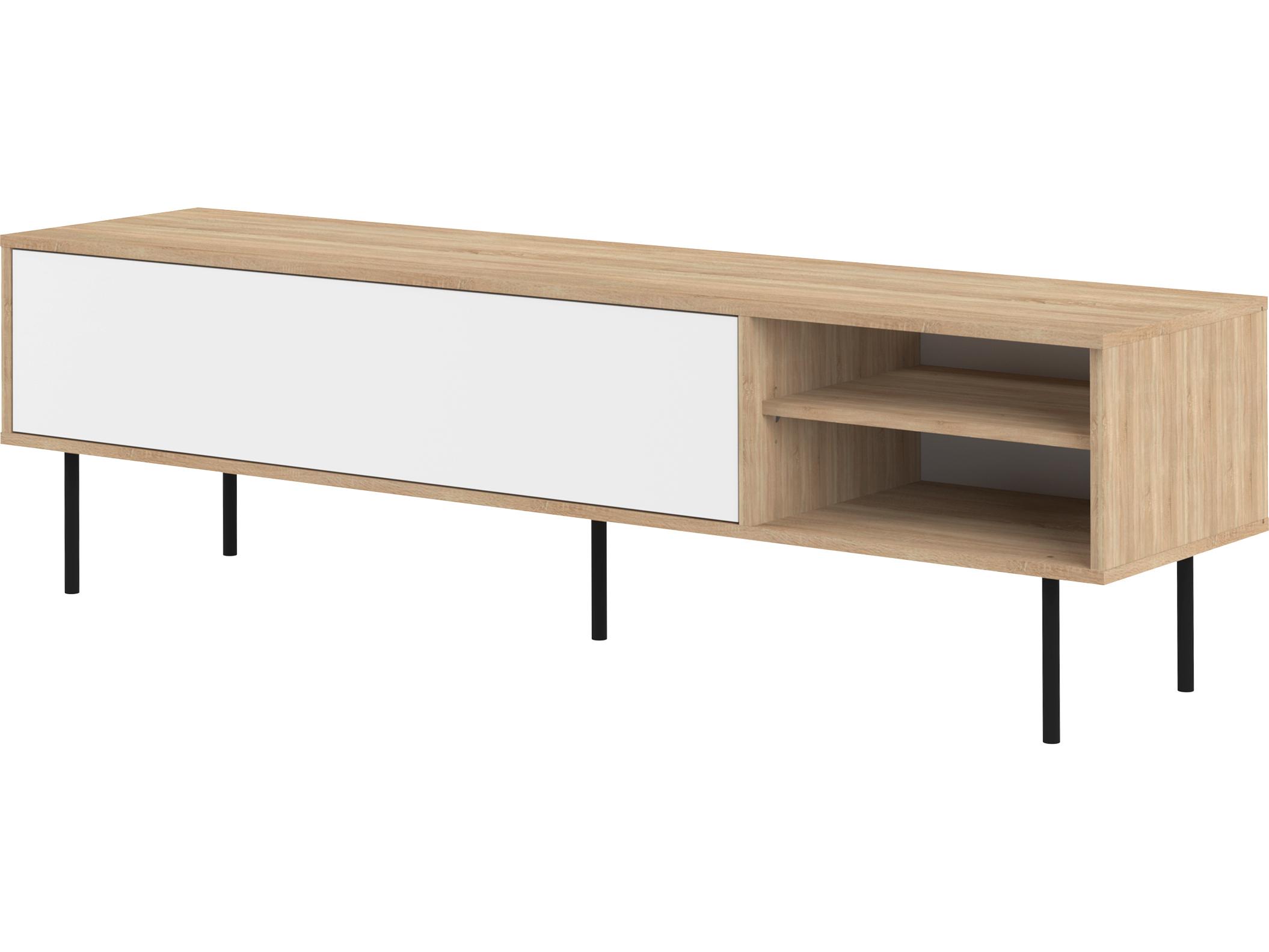 TemaHome Ampere 65" Oak Wood Color White Media Console