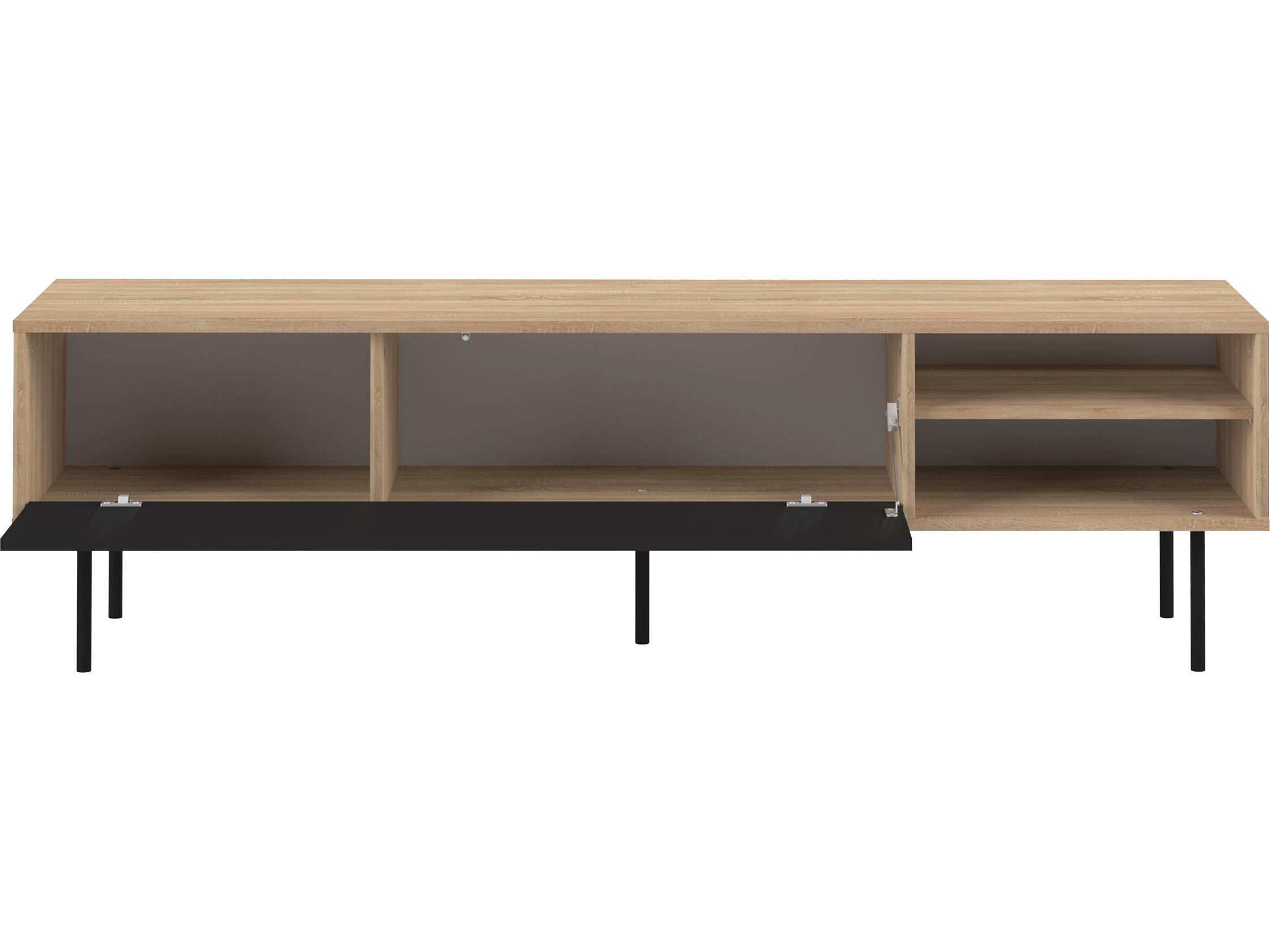 TemaHome Ampere 65" Oak Wood Color Black Media Console