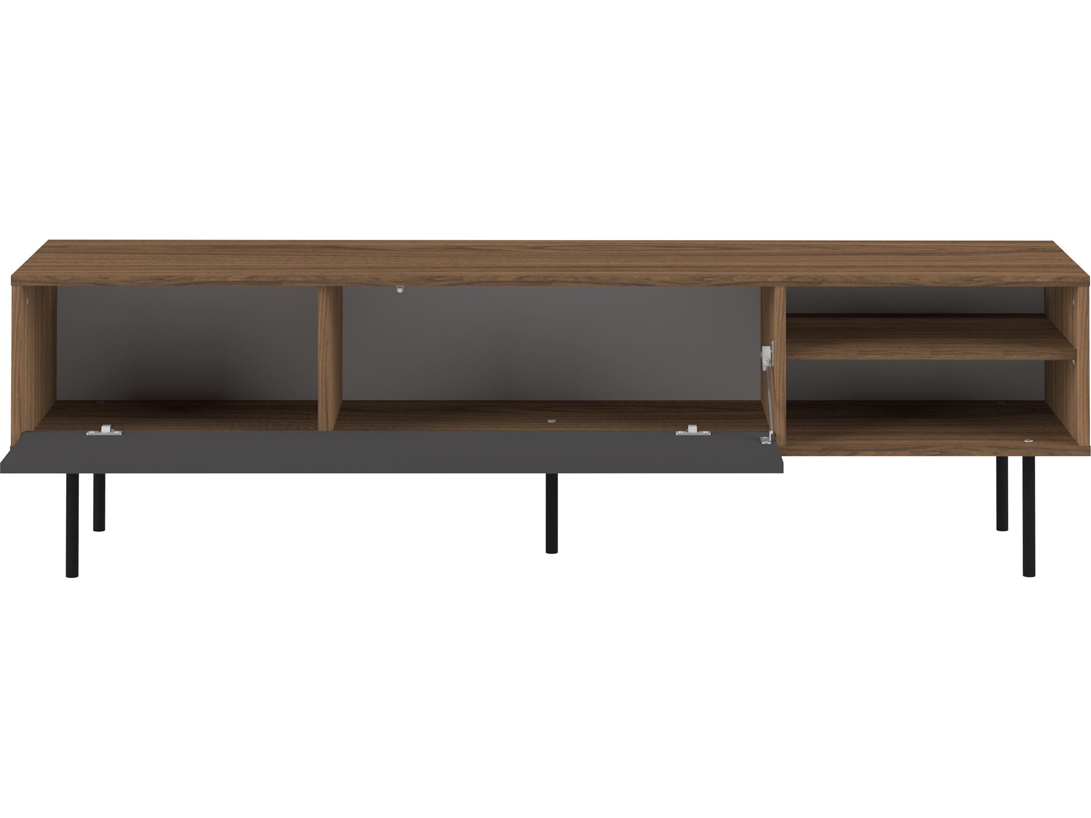 TemaHome Ampere 65" Walnut Wood Color Grey Media Console
