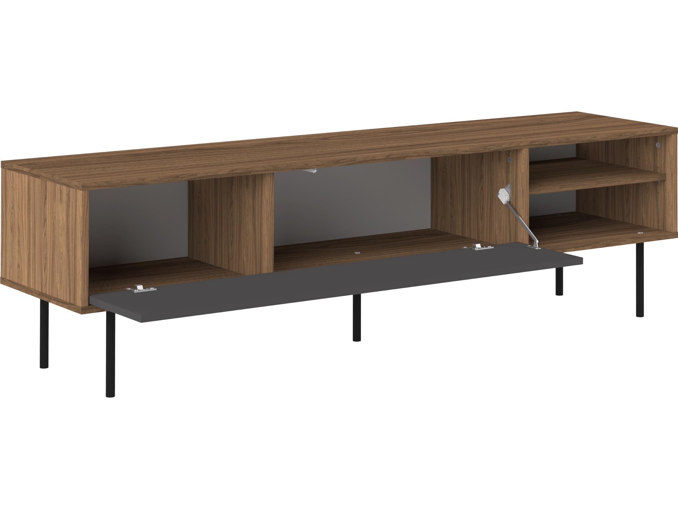 TemaHome Ampere 65" Walnut Wood Color Grey Media Console