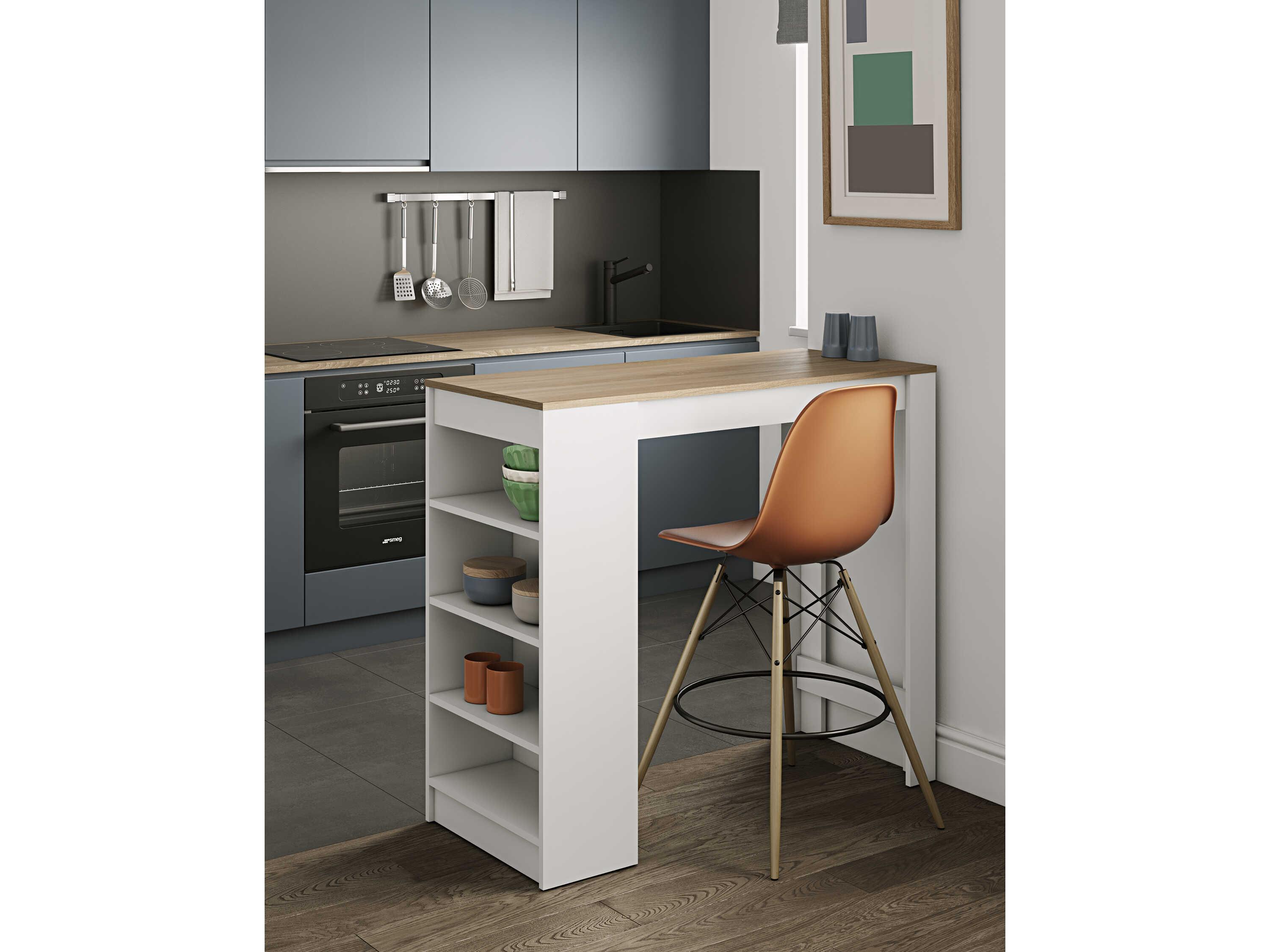 TemaHome Aravis White Oak Rectangular Bar Table