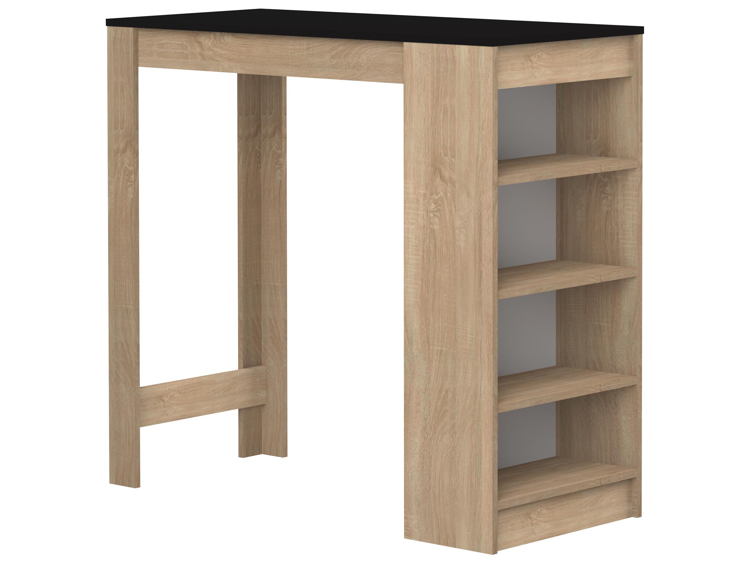 TemaHome Aravis Natural Oak Black Rectangular Bar Table