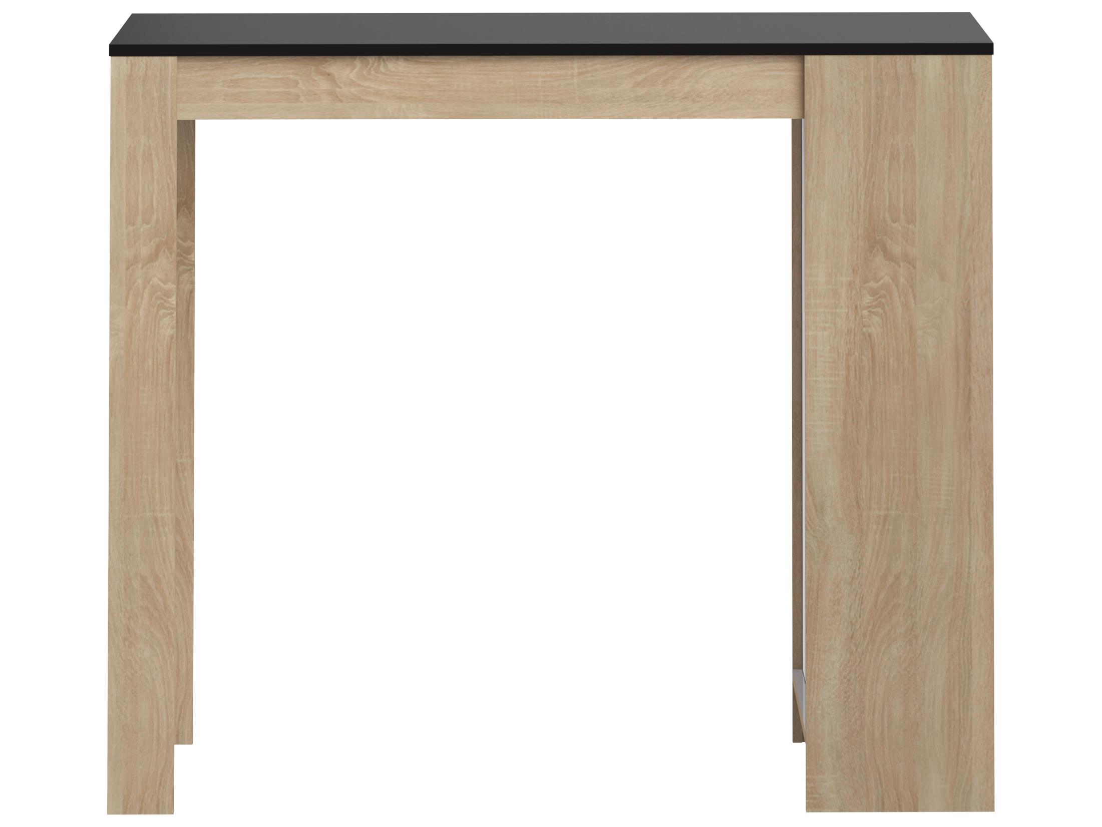 TemaHome Aravis Natural Oak Black Rectangular Bar Table