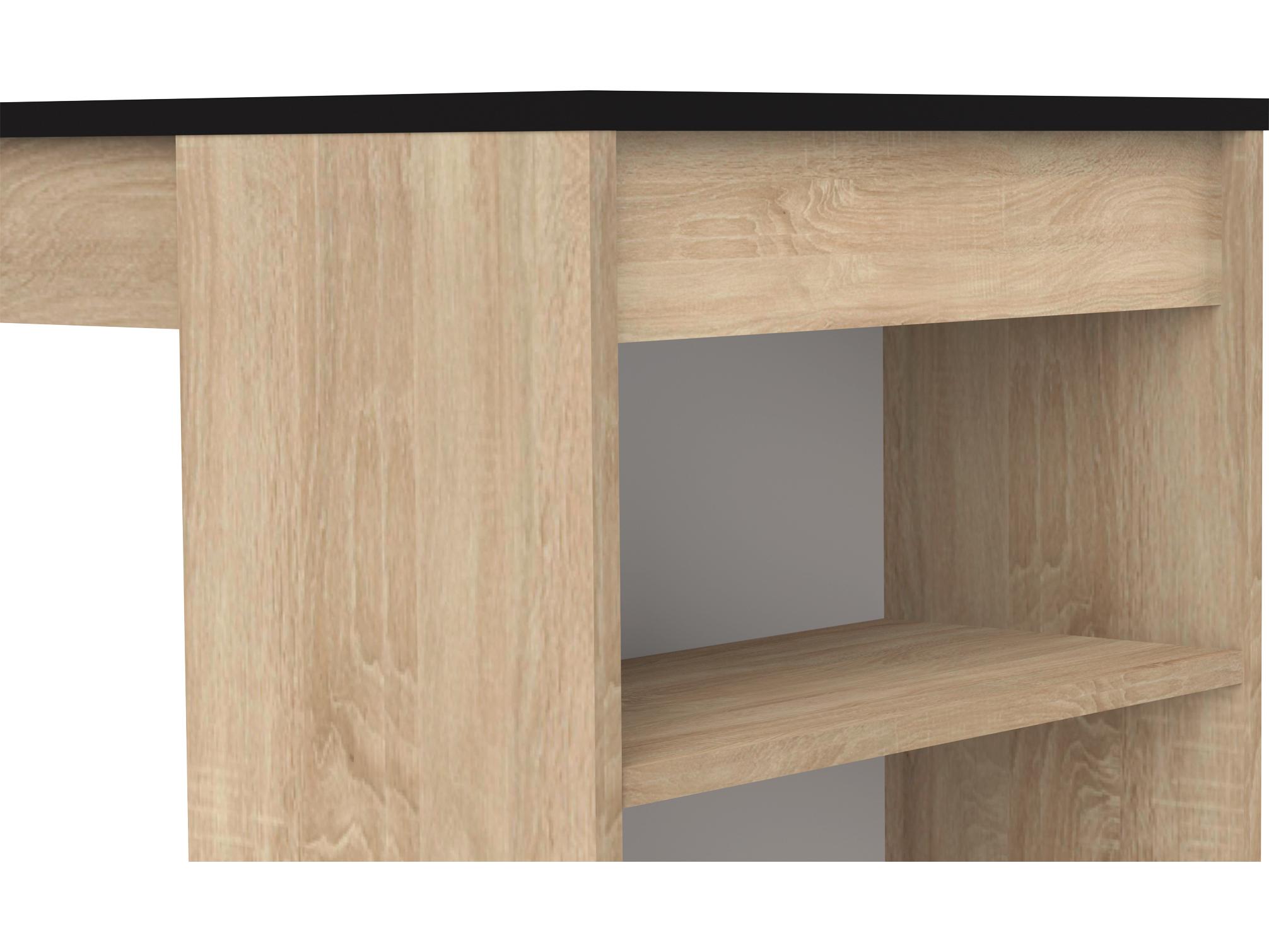 TemaHome Aravis Natural Oak Black Rectangular Bar Table