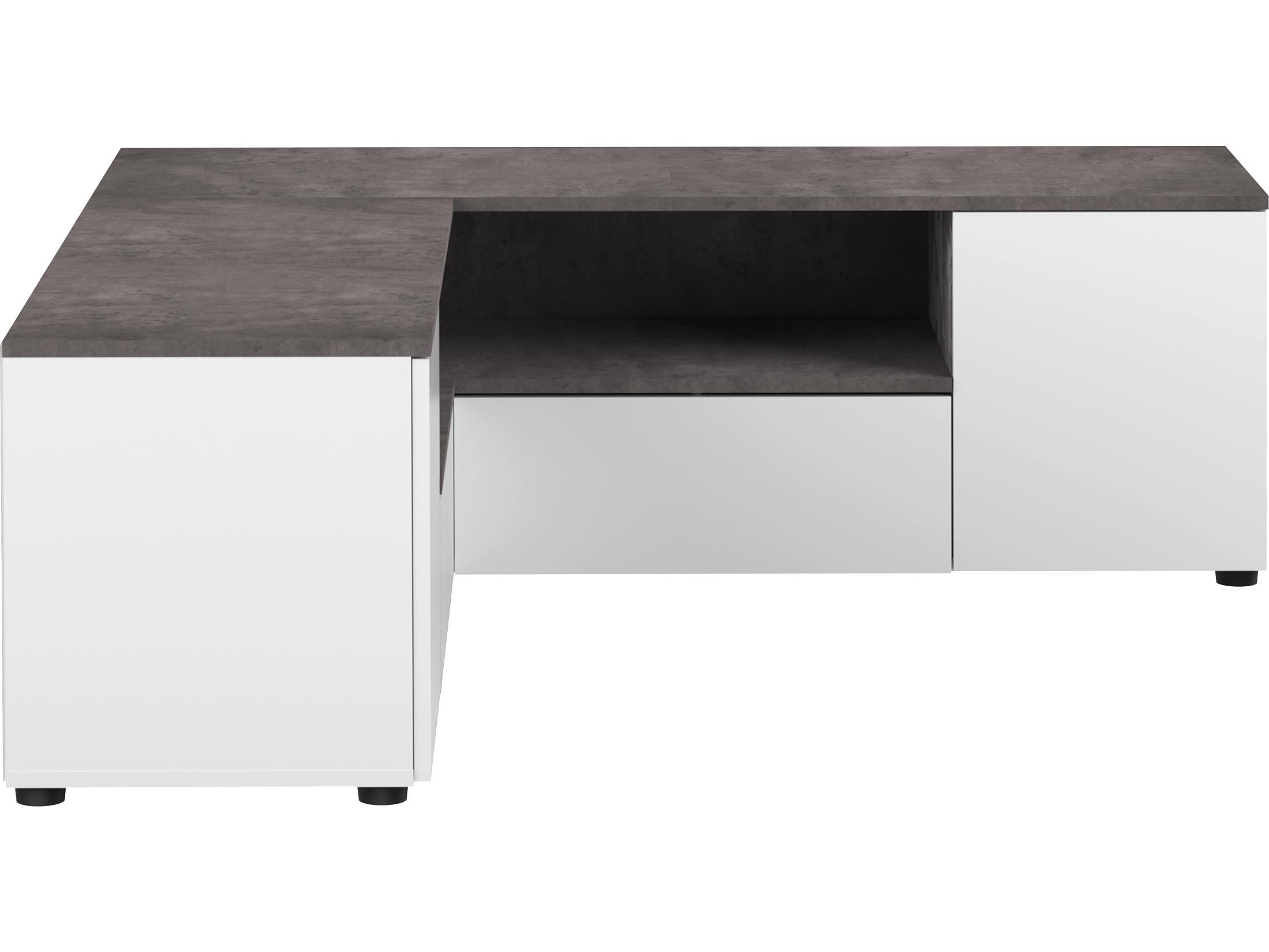 TemaHome Angle 51" White Concrete Look Media Console