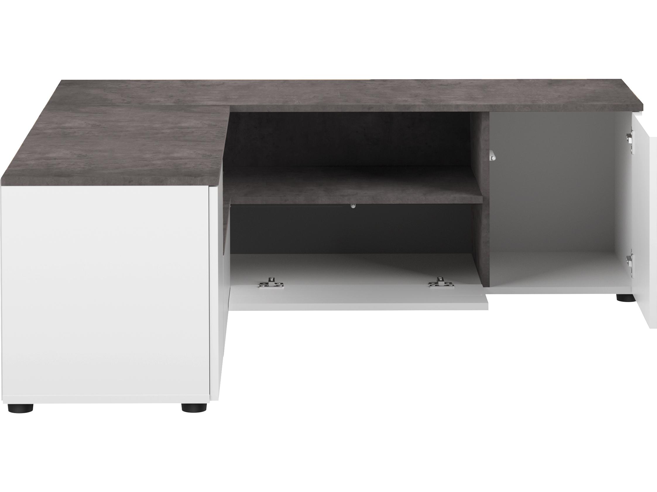 TemaHome Angle 51" White Concrete Look Media Console