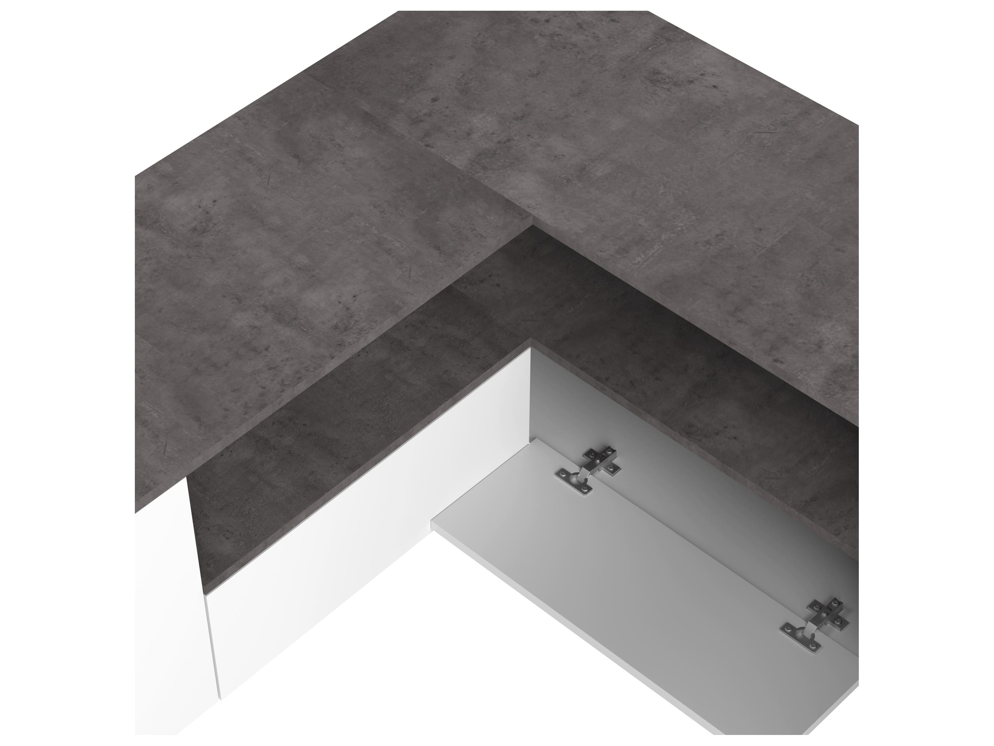 TemaHome Angle 51" White Concrete Look Media Console