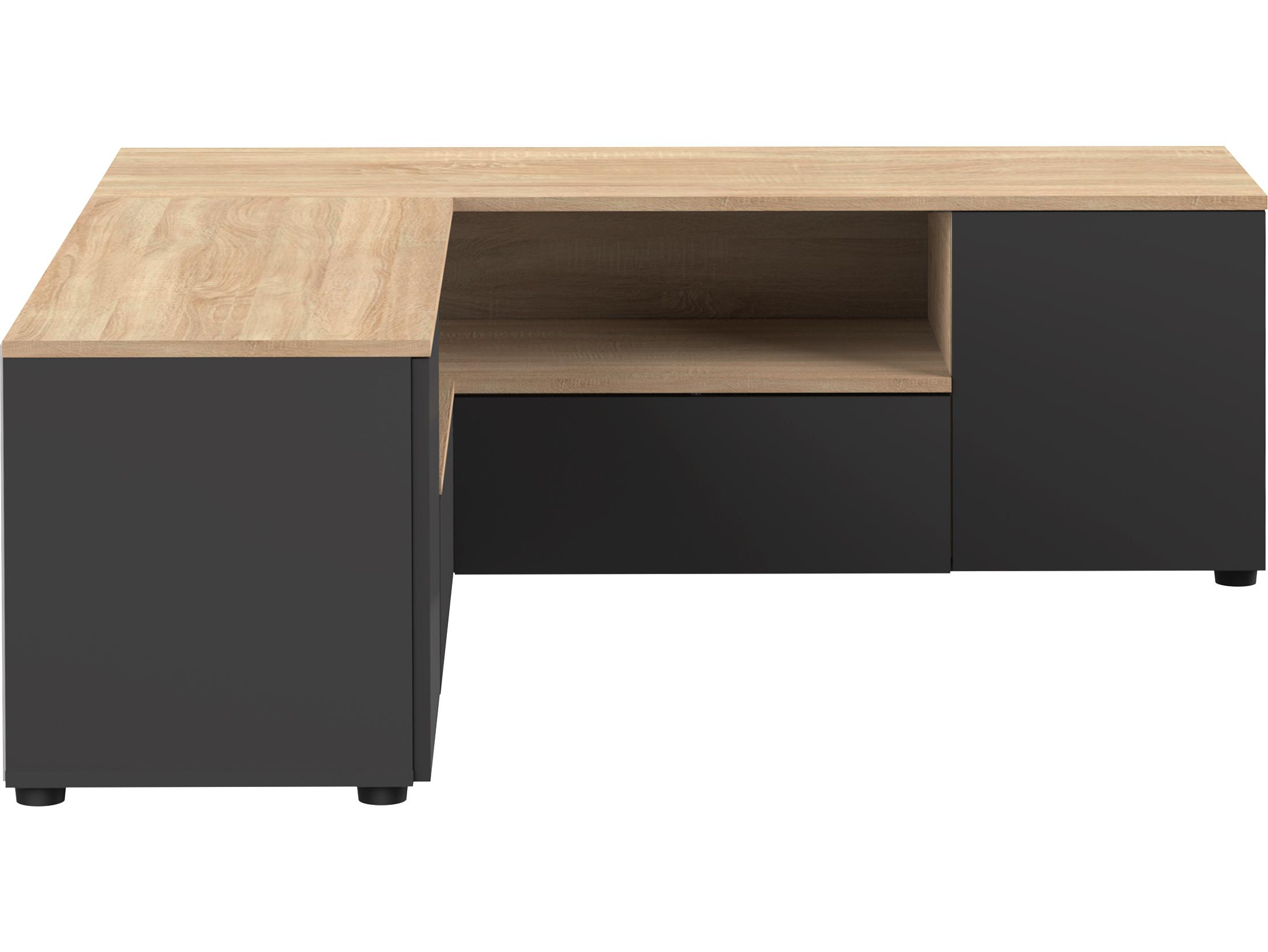 TemaHome Angle 51" Oak Wood Black Color Media Console