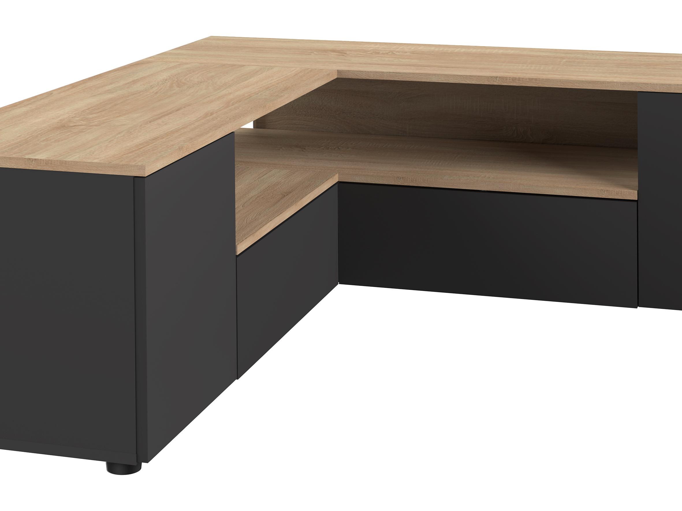 TemaHome Angle 51" Oak Wood Black Color Media Console