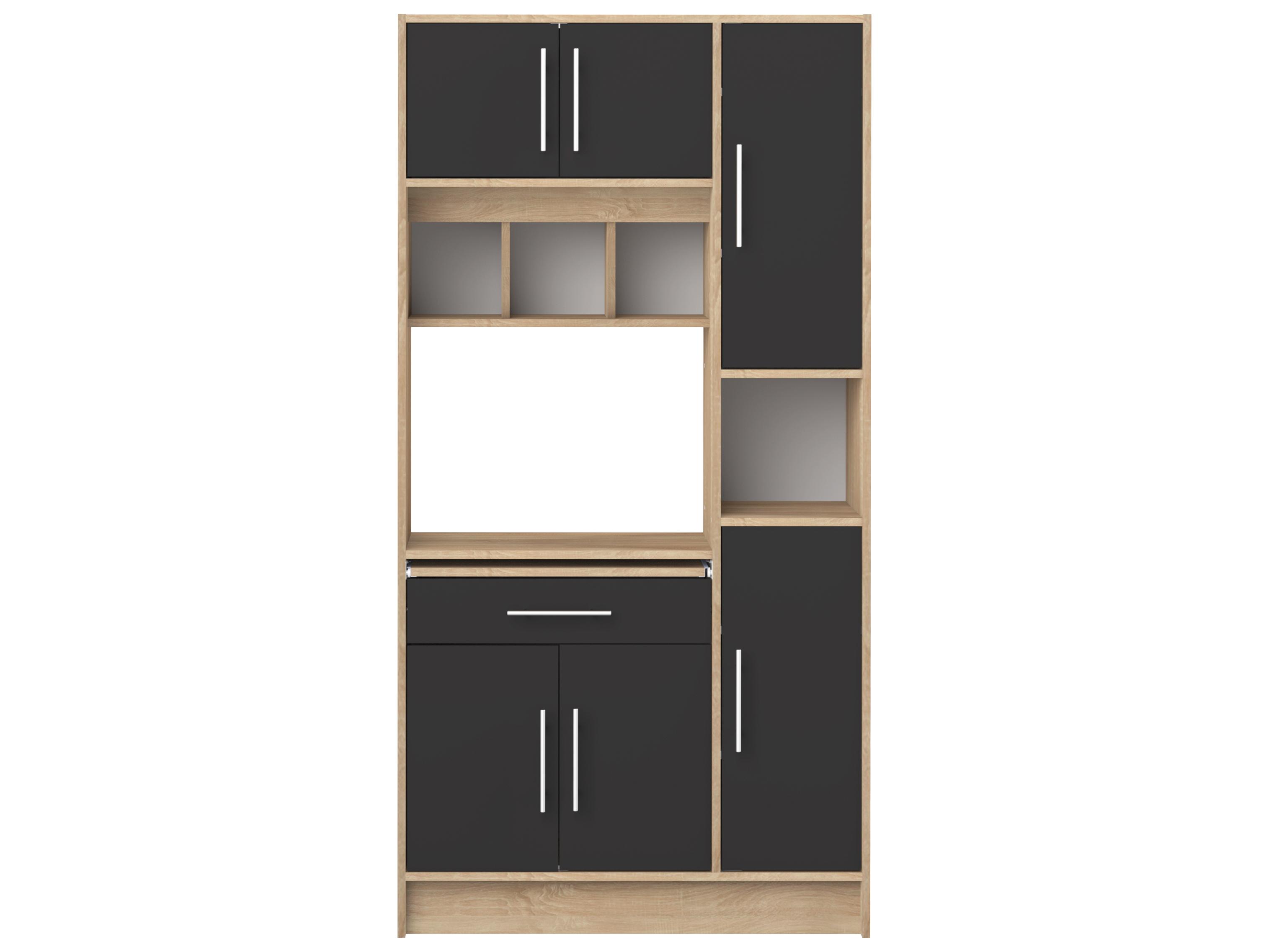 TemaHome Louise Oak / Black Kitchen Pantry