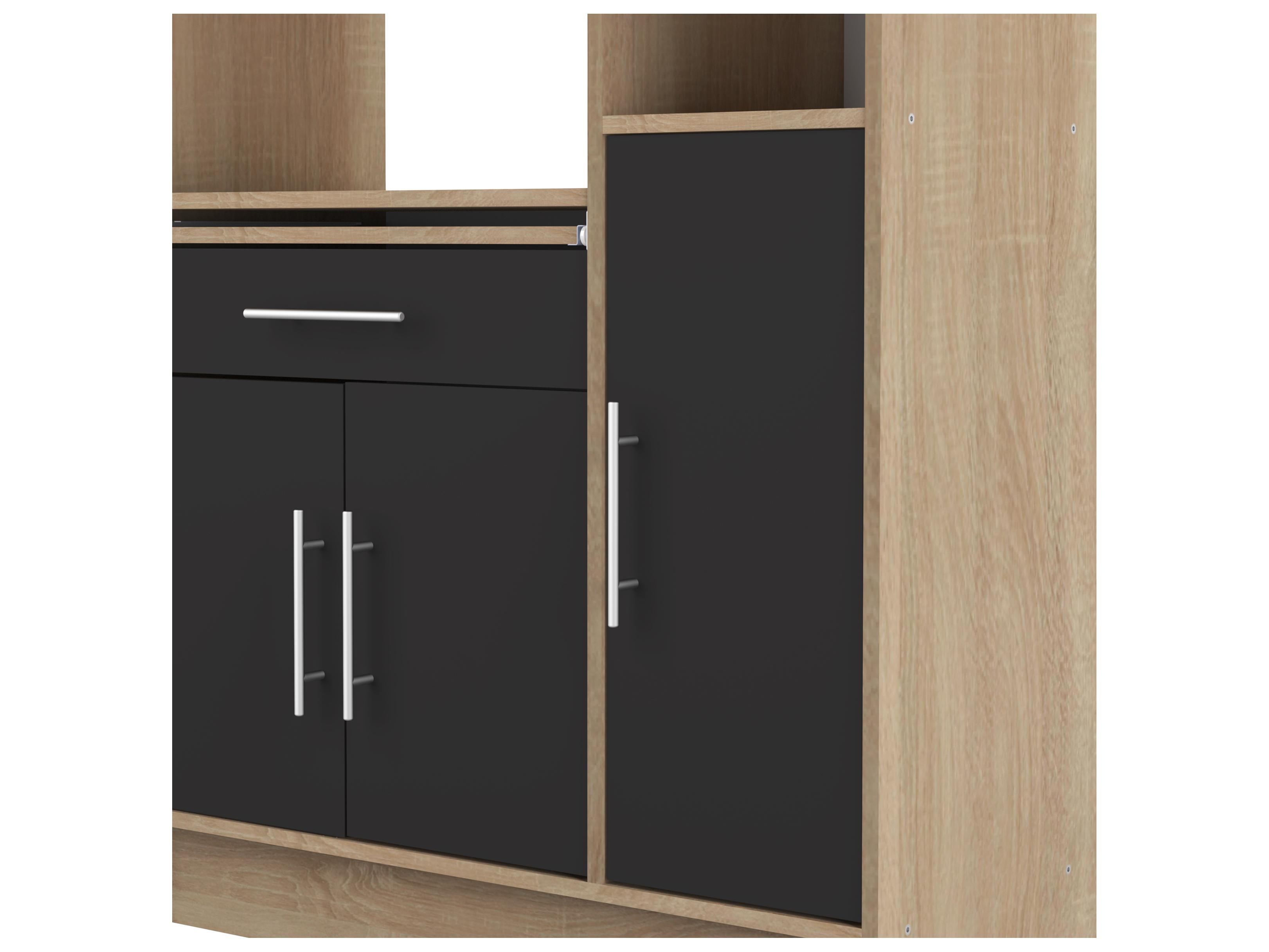 TemaHome Louise Oak / Black Kitchen Pantry