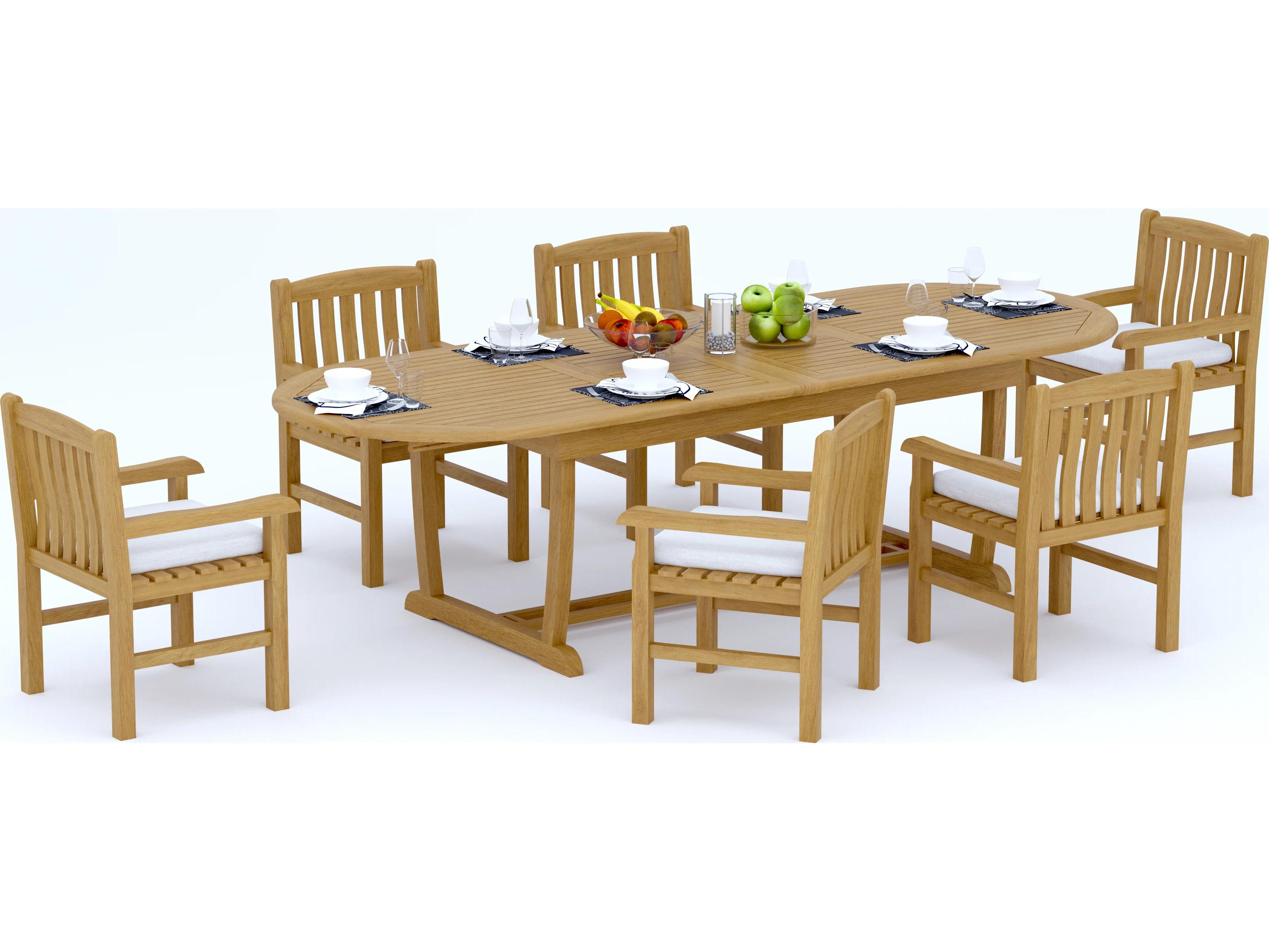 Teak Smith 7 Pieces 118" Oval Dining Set