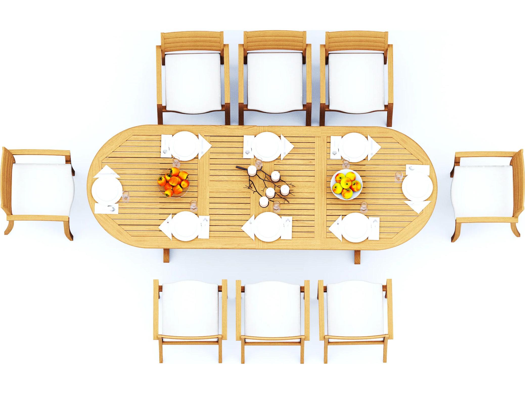 Teak Smith 9 Pieces 118" Oval Dining Set