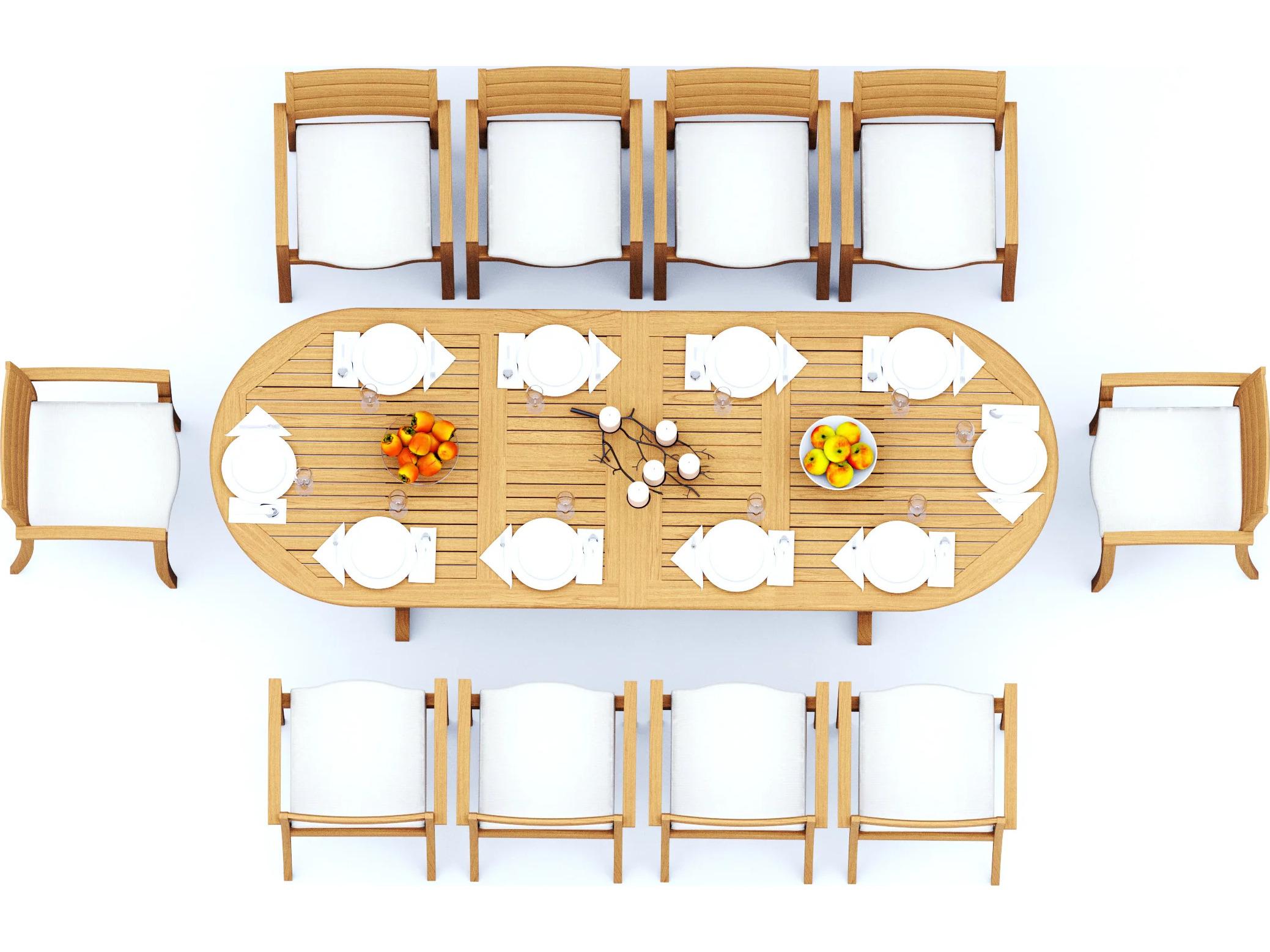 Teak Smith 11 Pieces 118" Oval Dining Set