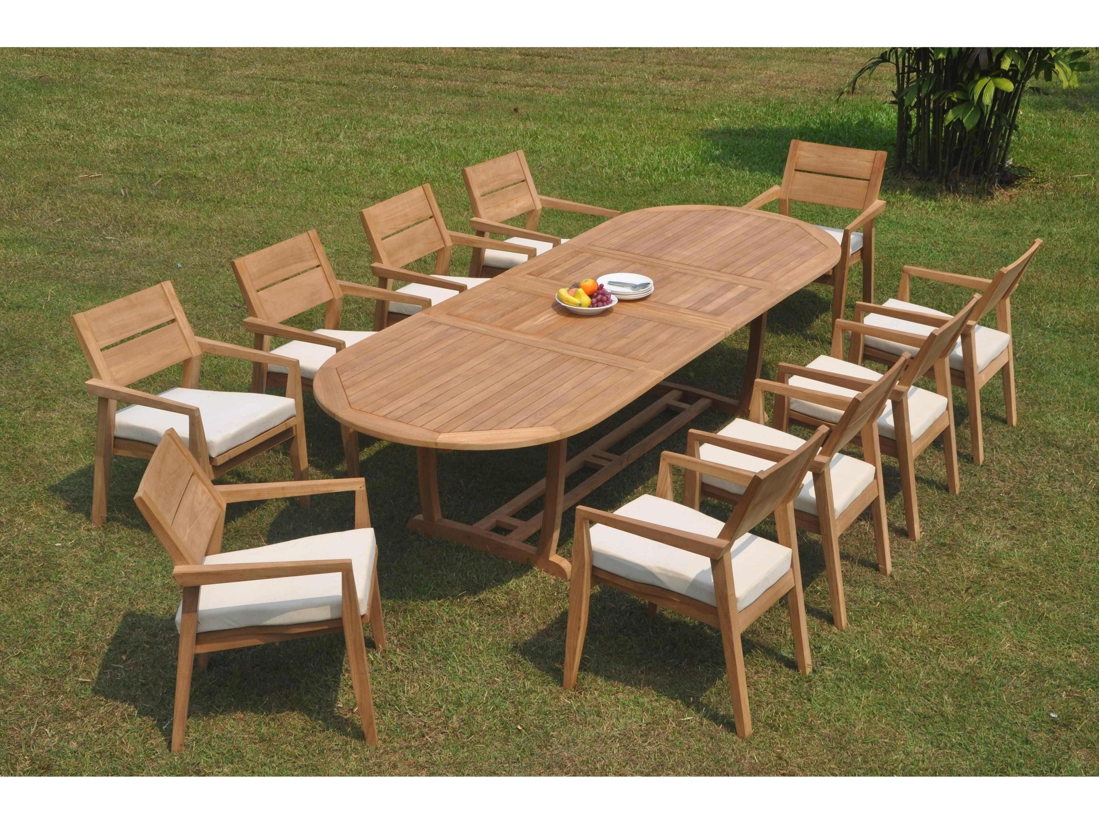Teak Smith 11 Pieces 118" Oval Dining Set