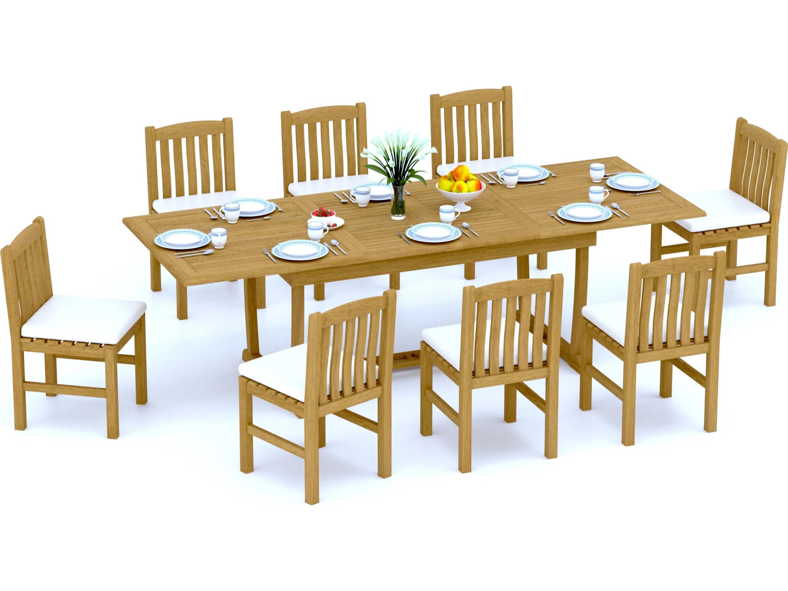 Teak Smith 9 Pieces 118" Rectangular Dining Set