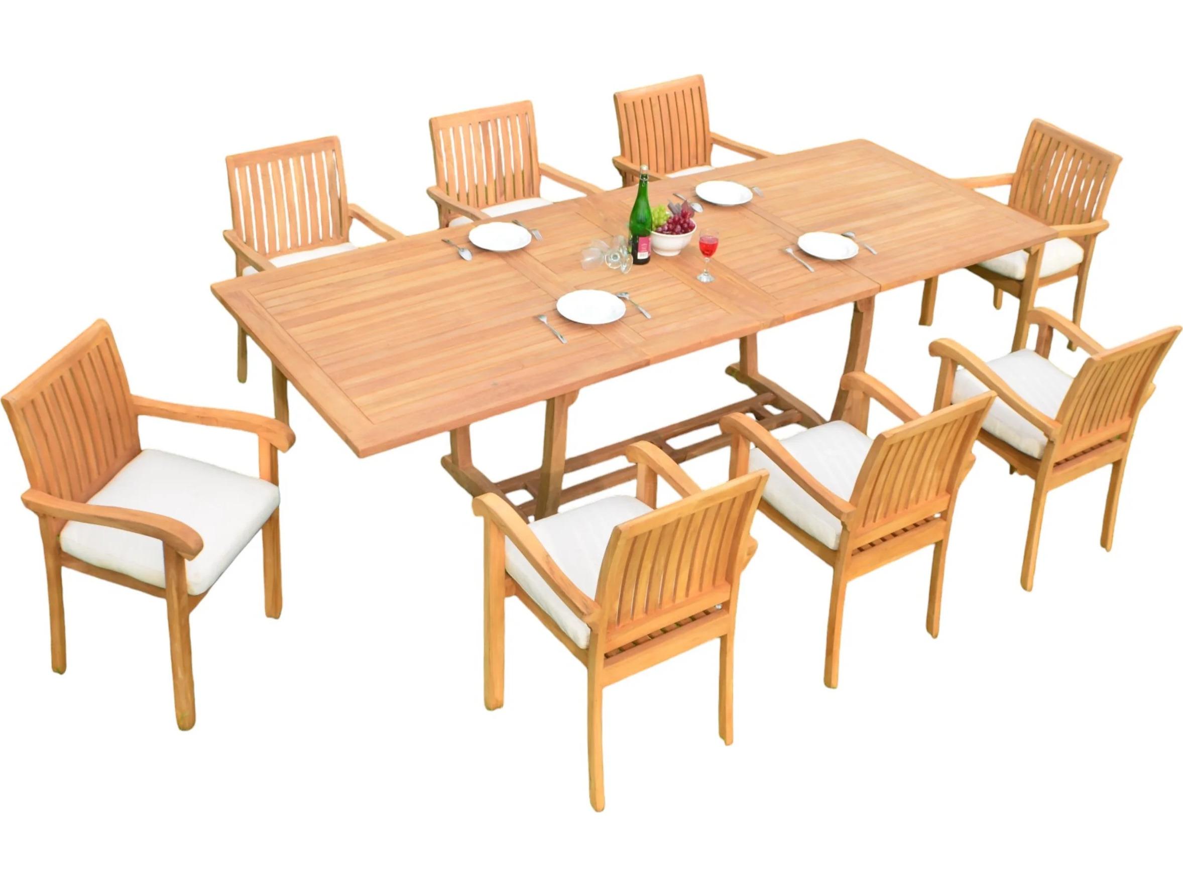 Teak Smith 9 Pieces 118" Rectangular Dining Set