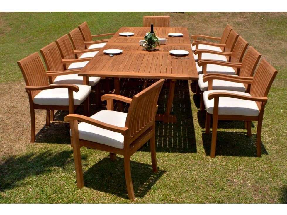 Teak Smith 13 Pieces 118" Rectangular Dining Set