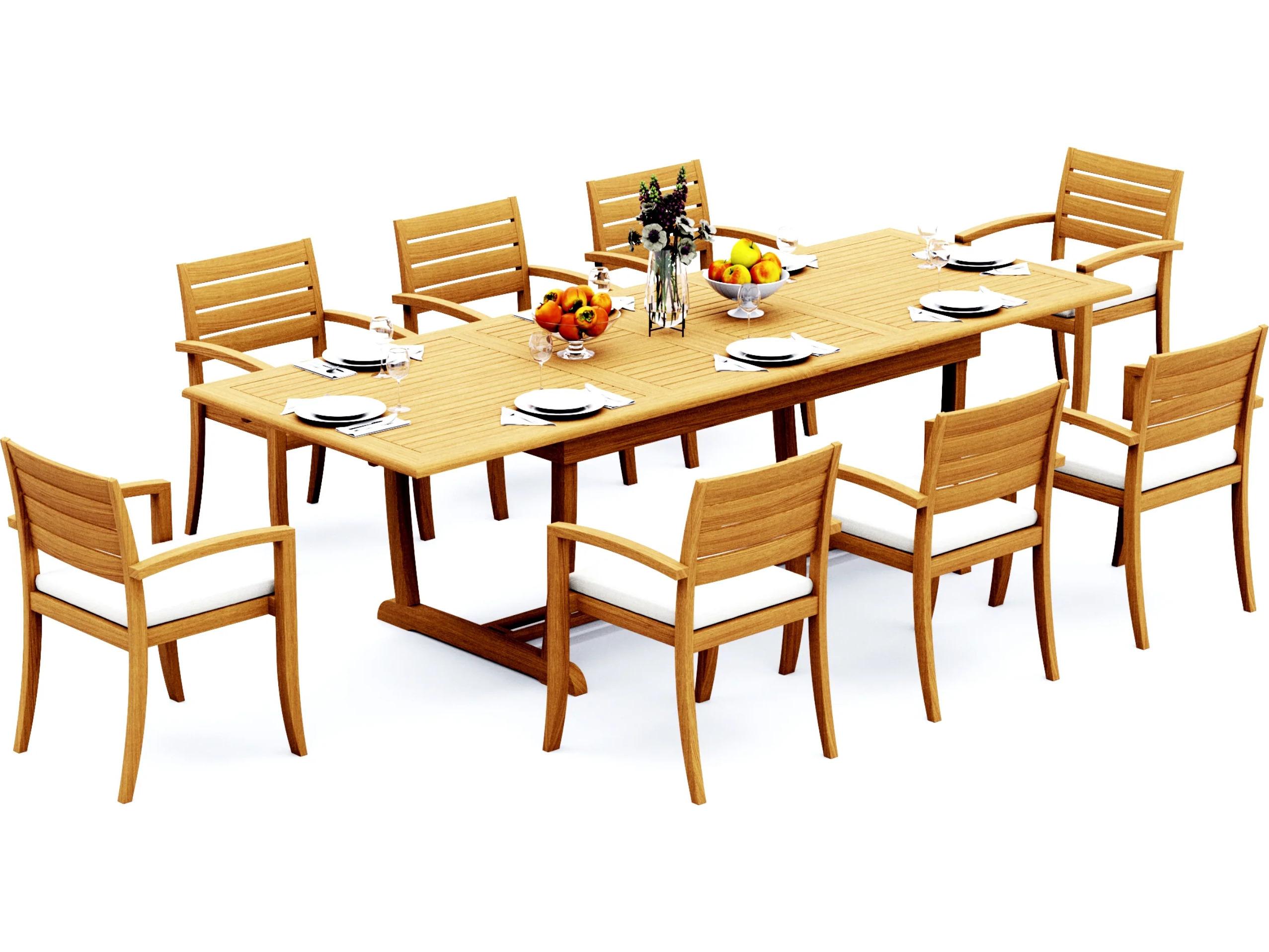 Teak Smith 9 Pieces 118" Rectangular Dining Set
