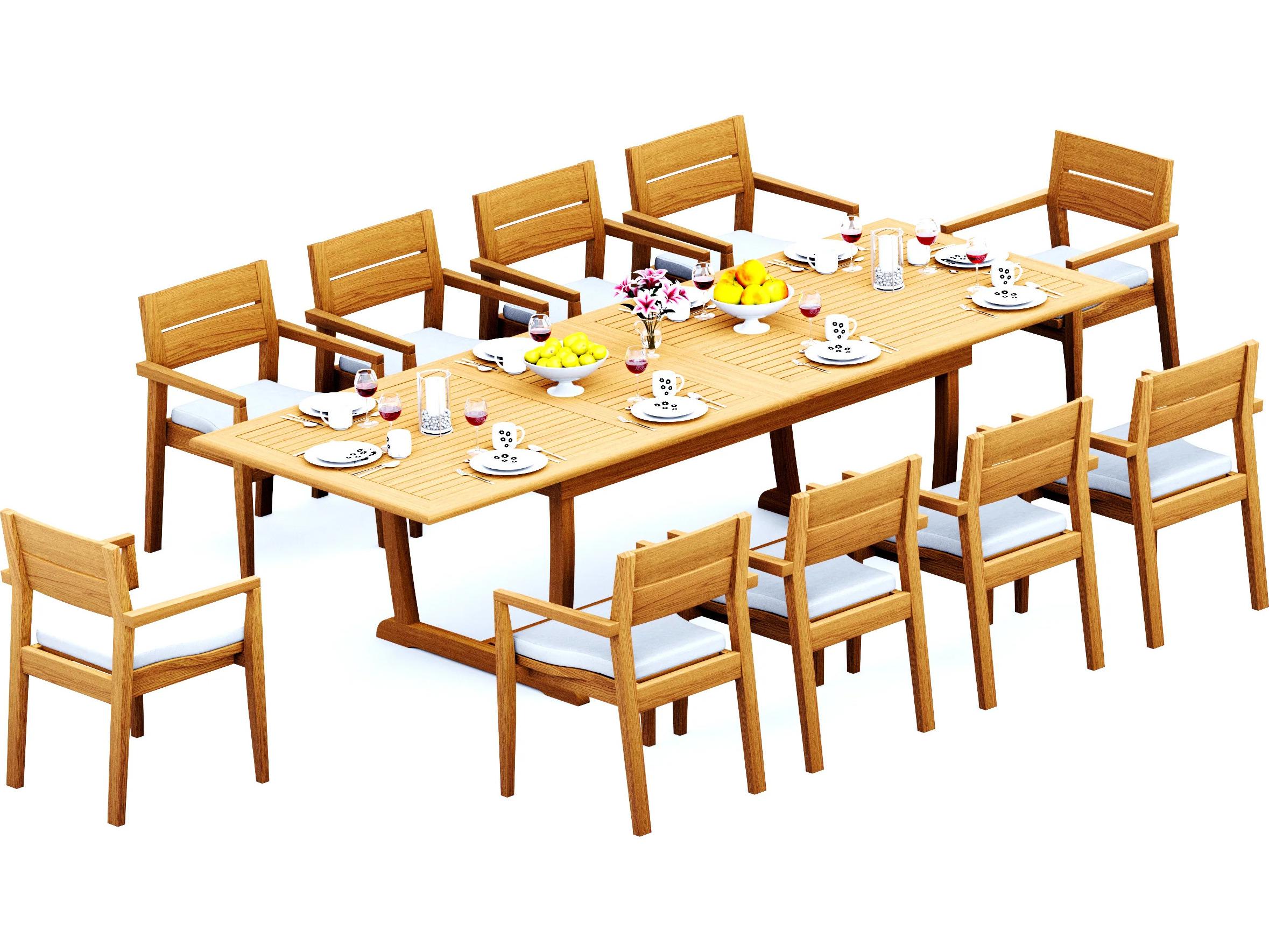 Teak Smith 11 Pieces 118" Rectangular Dining Set