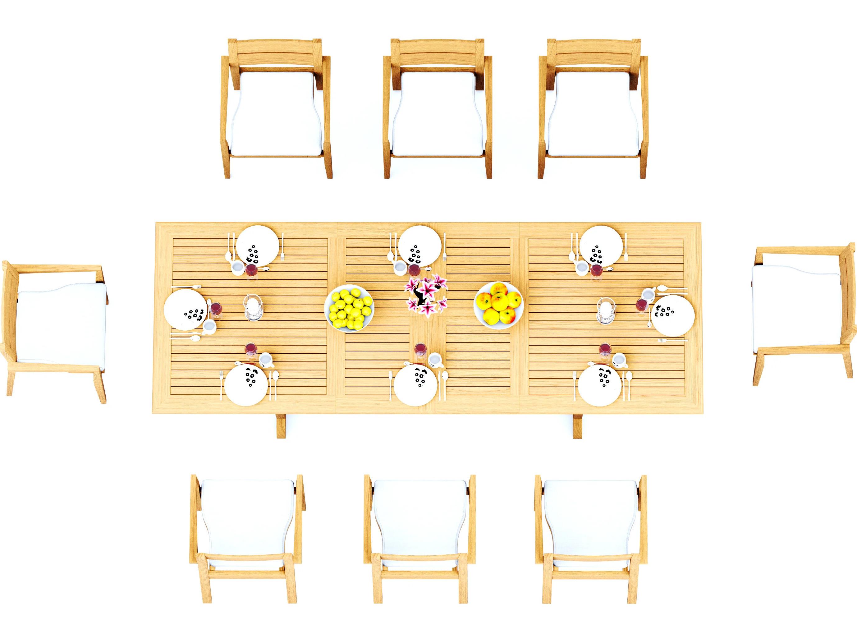 Teak Smith 9 Pieces 118" Rectangular Dining Set