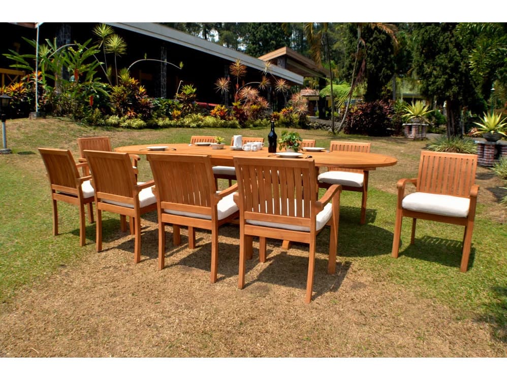 Teak Smith 11 Pieces 118" Oval Dining Set