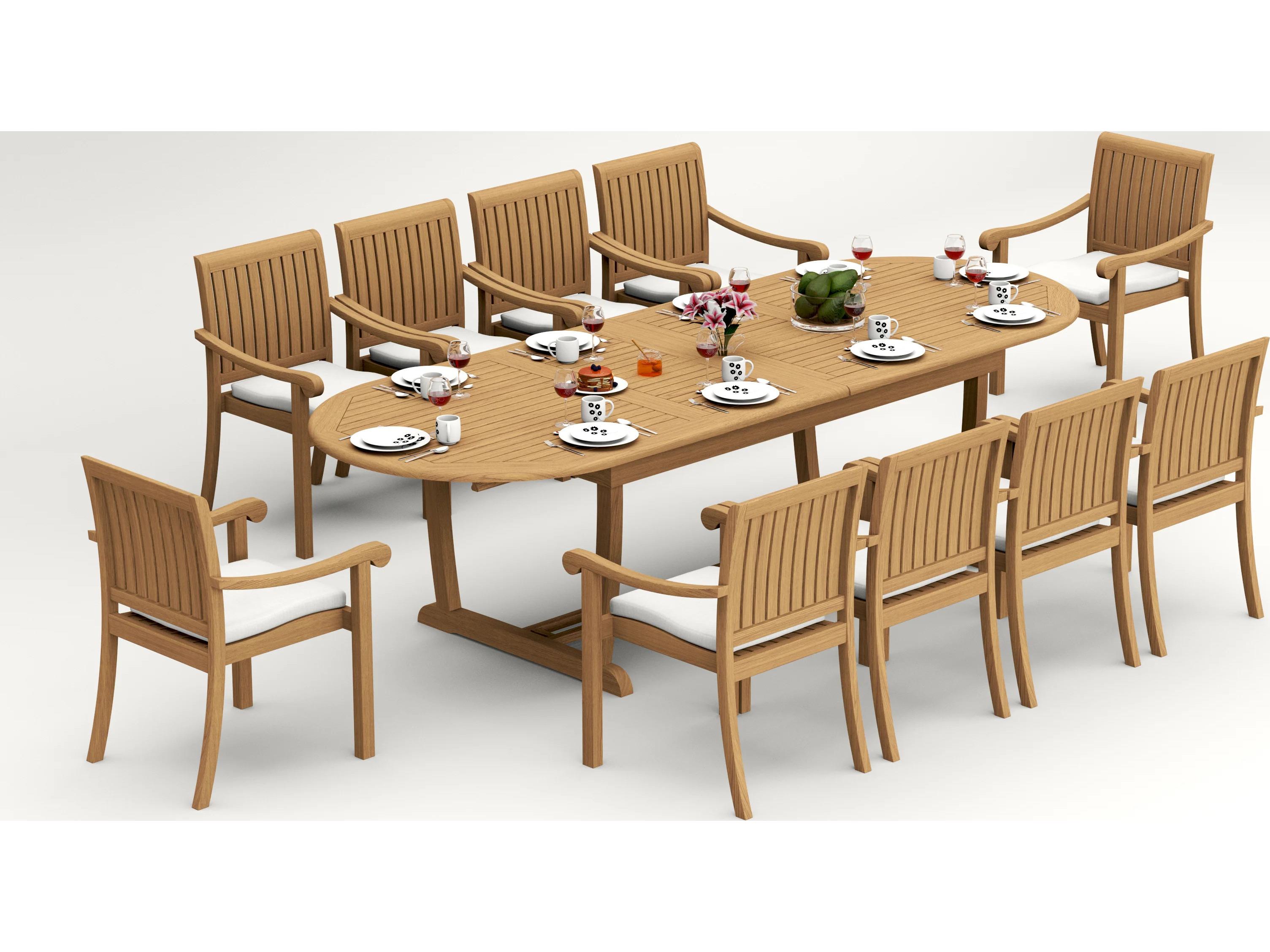 Teak Smith 11 Pieces 118" Oval Dining Set