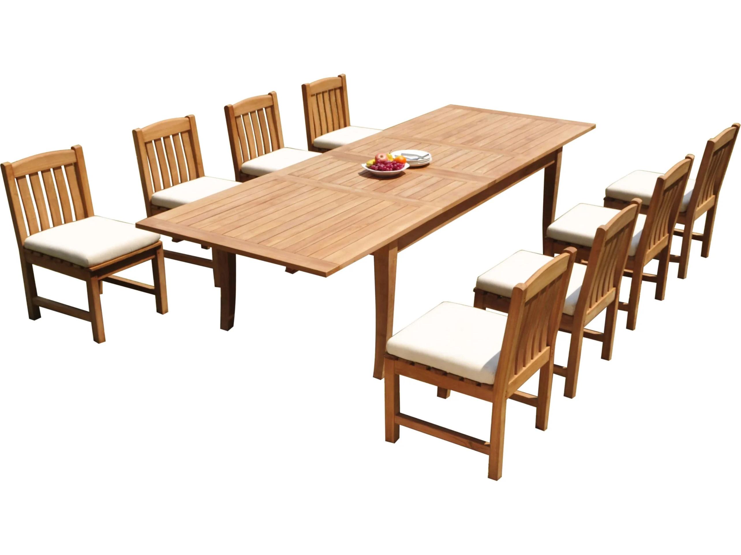 Teak Smith 9 Pieces 122" Rectangular Dining Set