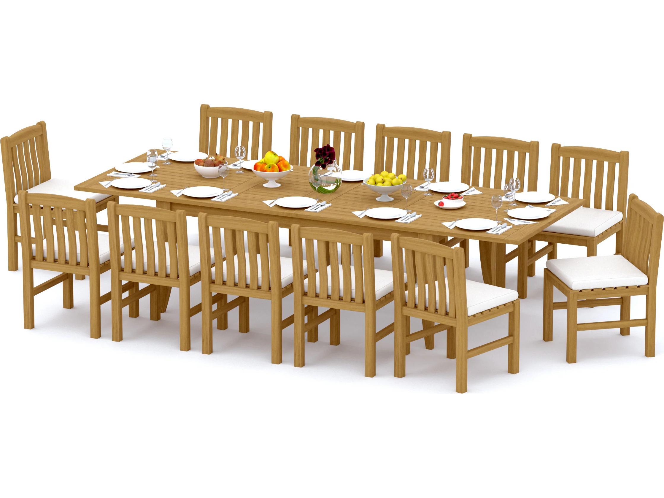 Teak Smith 13 Pieces 122" Rectangular Dining Set