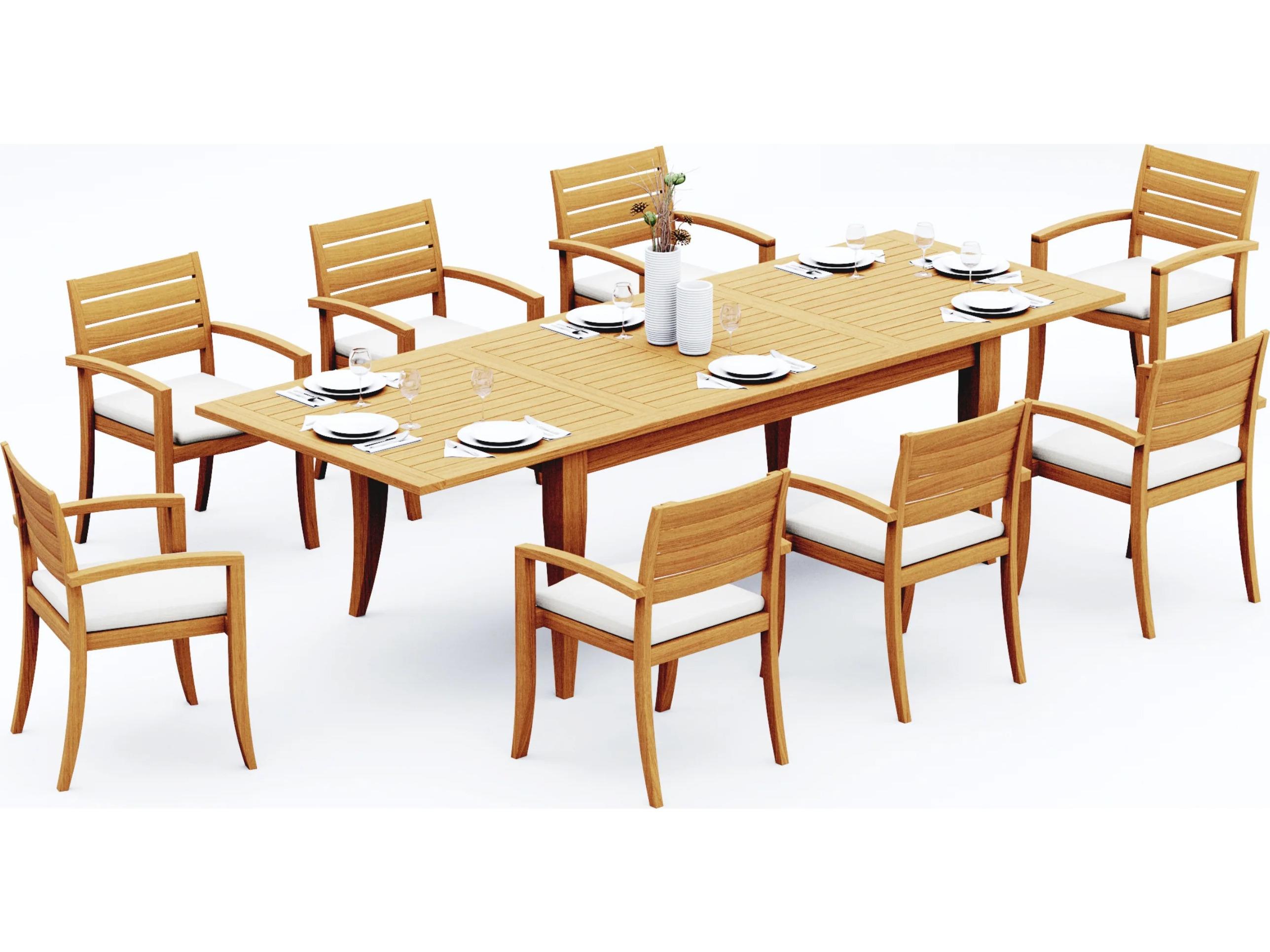 Teak Smith 9 Pieces 122" Rectangular Dining Set