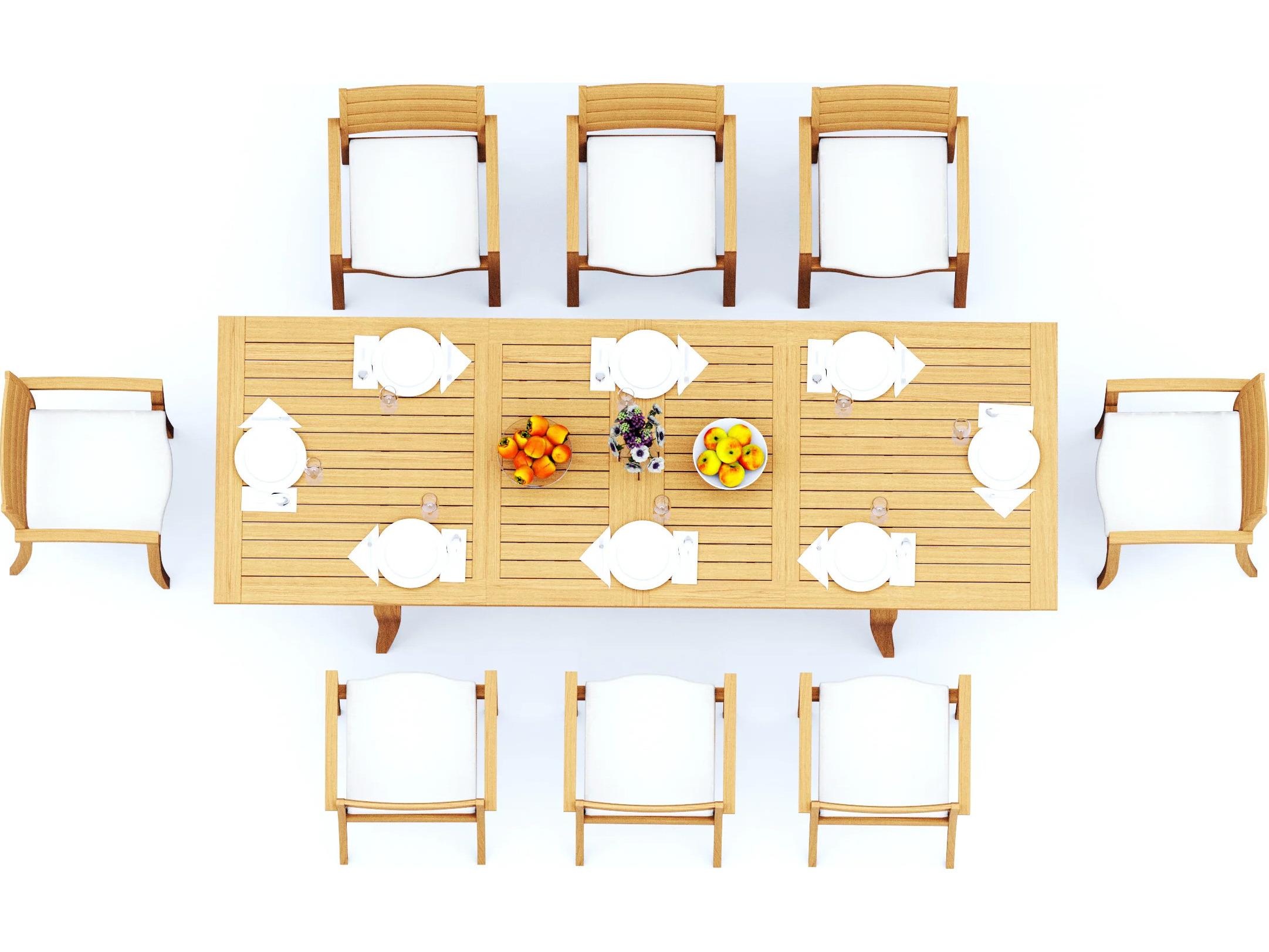 Teak Smith 9 Pieces 122" Rectangular Dining Set