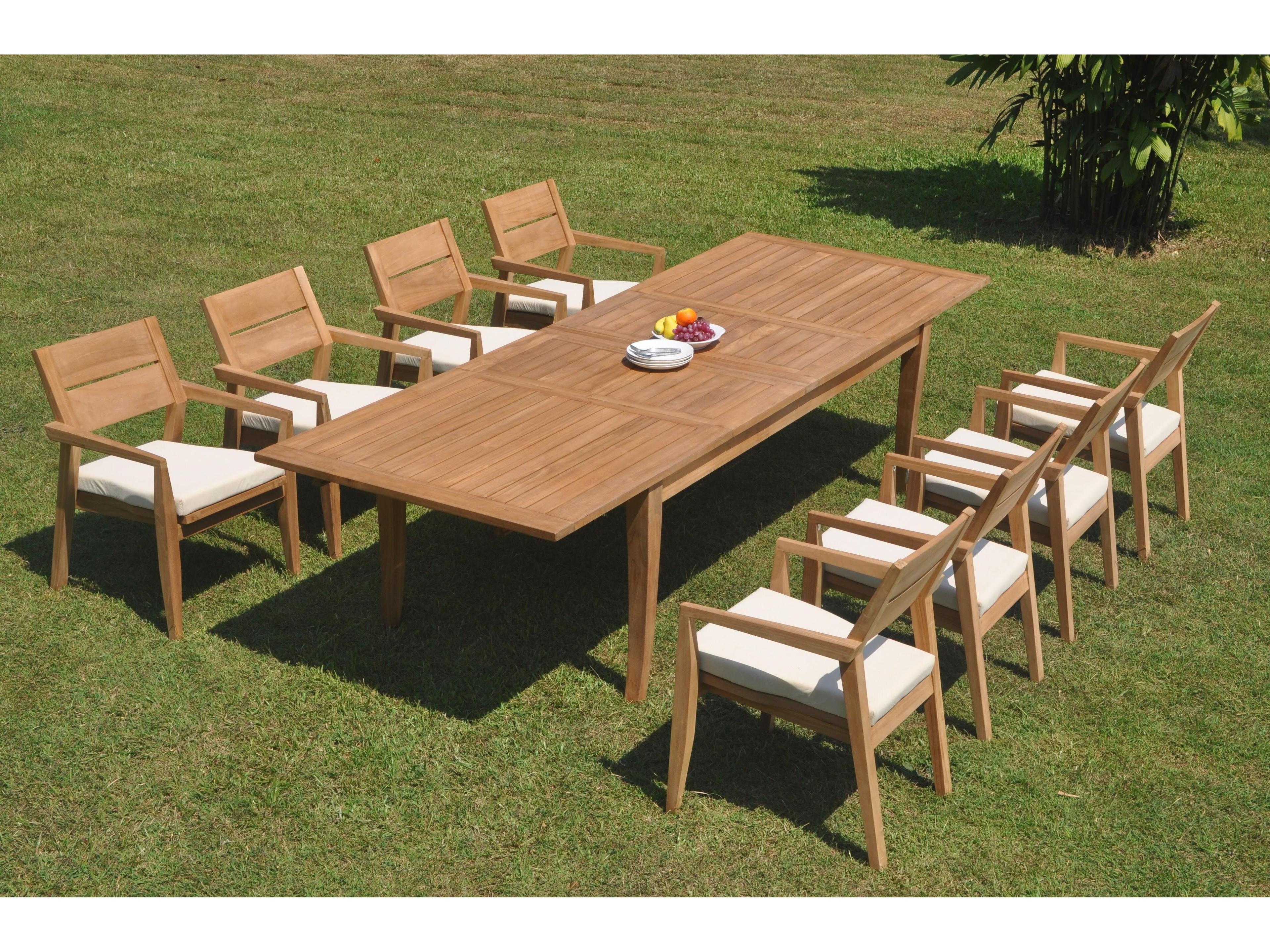 Teak Smith 9 Pieces 122" Rectangular Dining Set