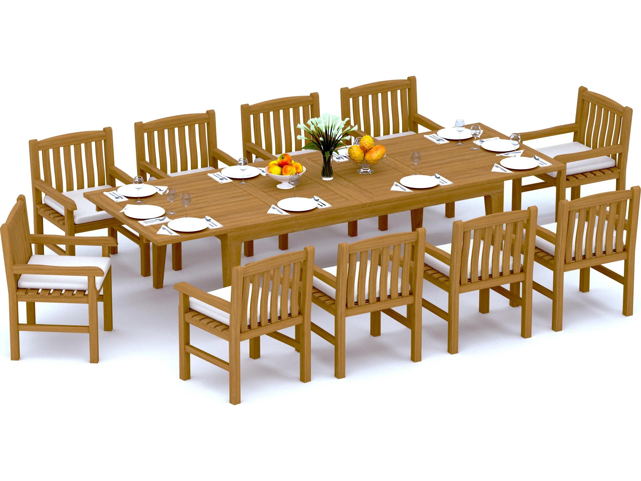 Teak Smith 11 Pieces 122" Rectangular Dining Set