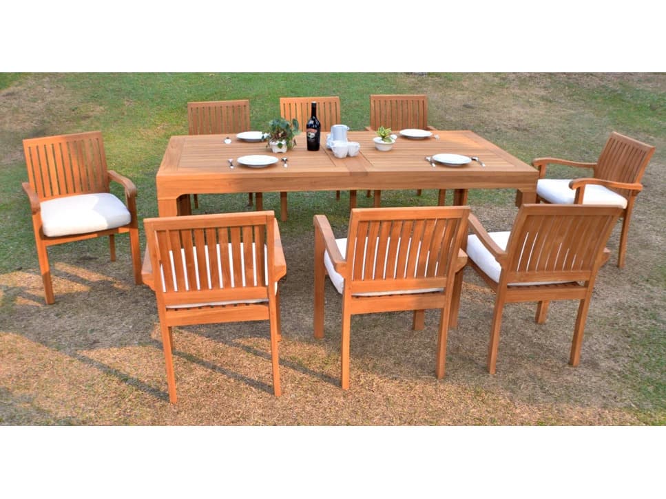 Teak Smith 9 Pieces 122" Rectangular Dining Set
