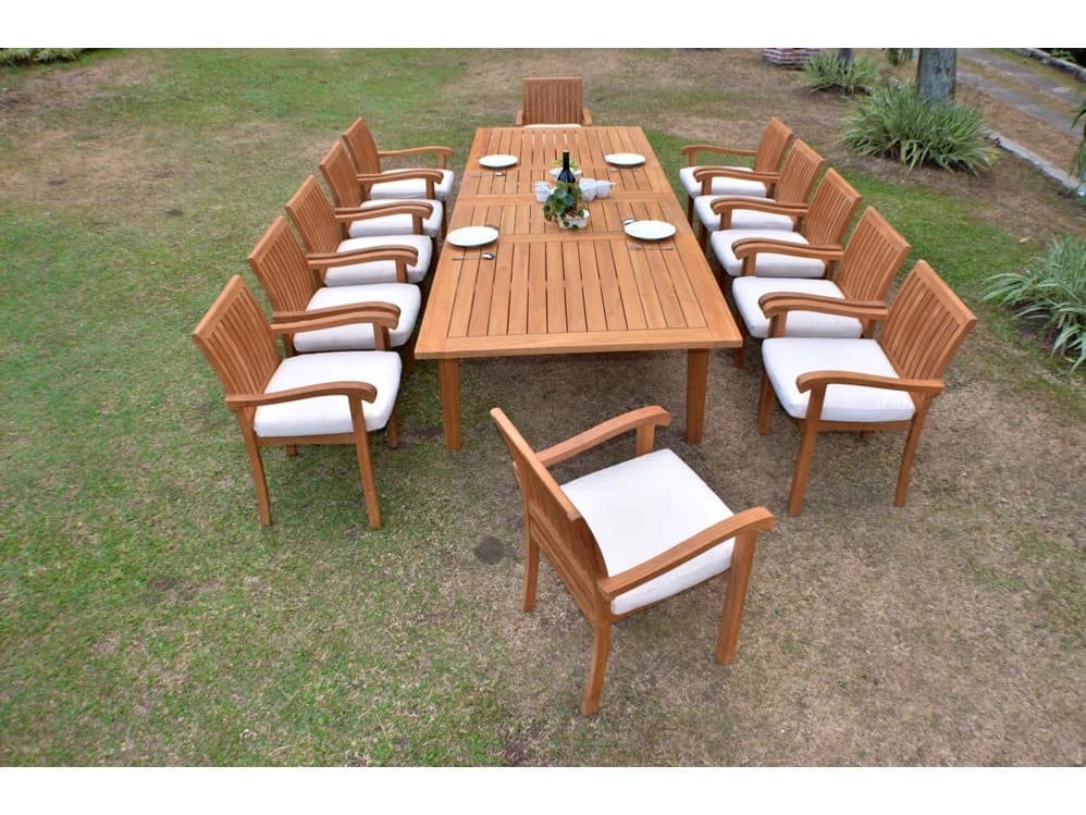 Teak Smith 13 Pieces 122" Rectangular Dining Set