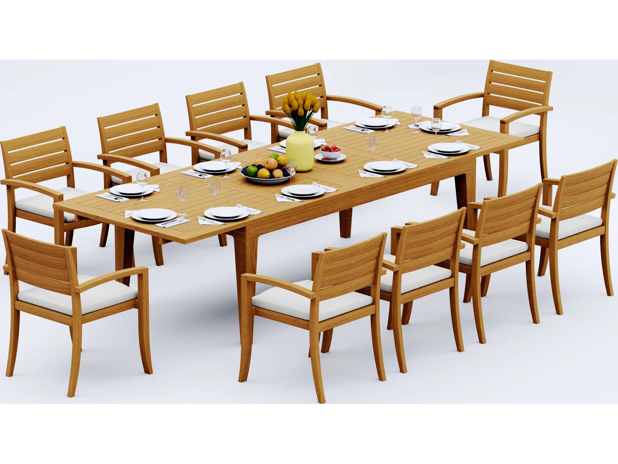 Teak Smith 11 Pieces 122" Rectangular Dining Set