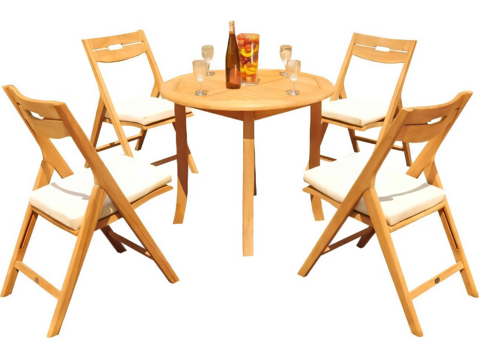 Teak Smith 36" Round Dining Table with Umbrella Hole